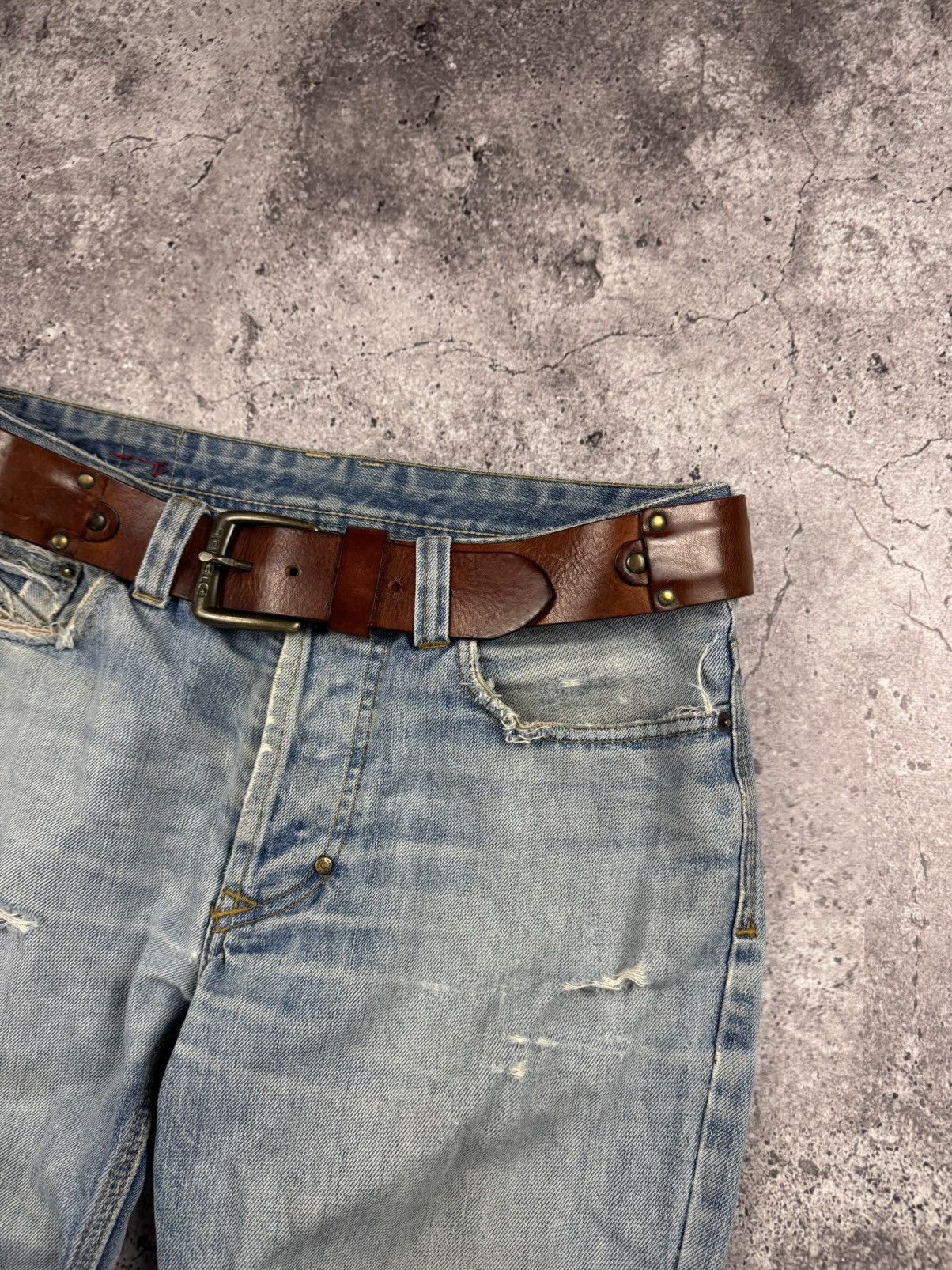 Vintage Diesel Japanese Style Archive Patchwork Leather Belt