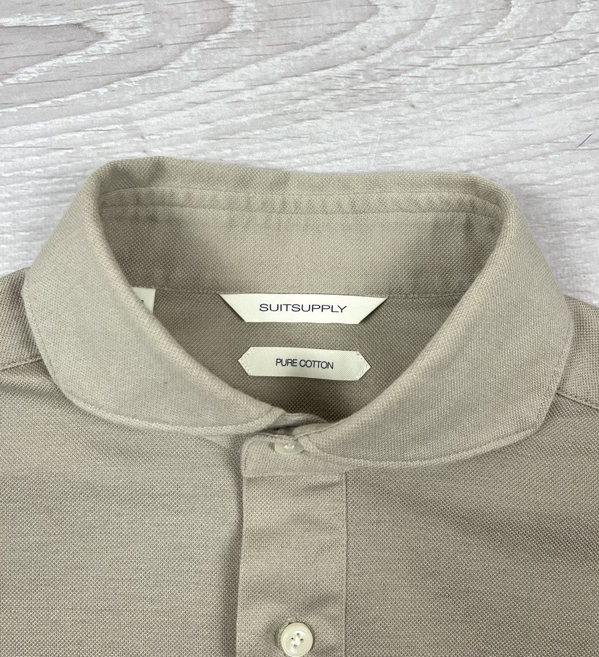 Suitsupply Suitsupply Beige Cotton 1/4 Button Shirt M Size US M / EU 48-50 / 2 - 7 Thumbnail