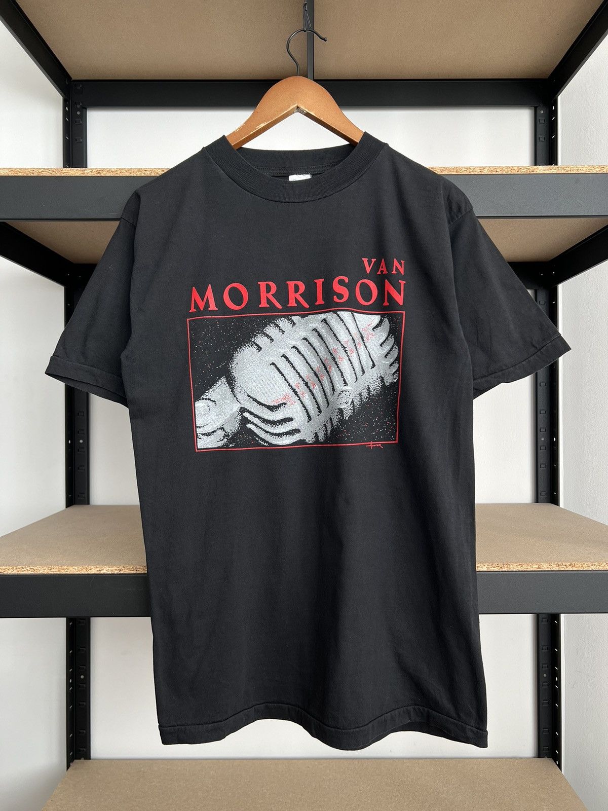 Band Tees Vintage 1993 Van Morrison Singer Tour Black T-shirt Size US M / EU 48-50 / 2 - 1 Thumbnail