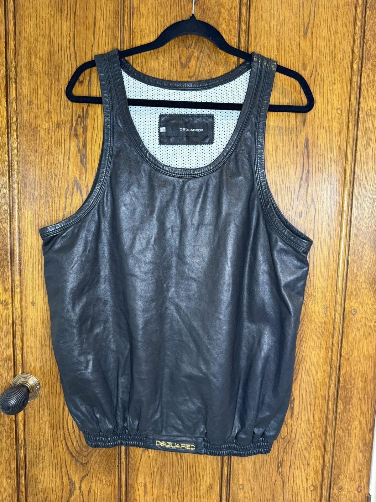 Dsquared2 SS09 Dsquared archive black leather tank vest shirt logo Size US M / EU 48-50 / 2 - 2 Thumbnail