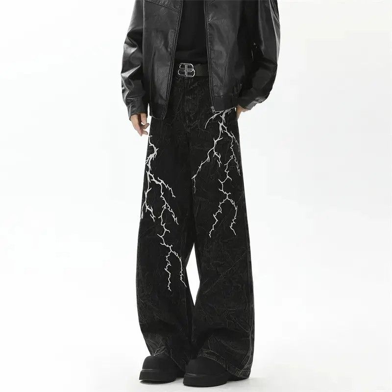 Japanese Brand Retro loose embroidered wide leg jeans Size US 32 / EU 48 - 5 Thumbnail