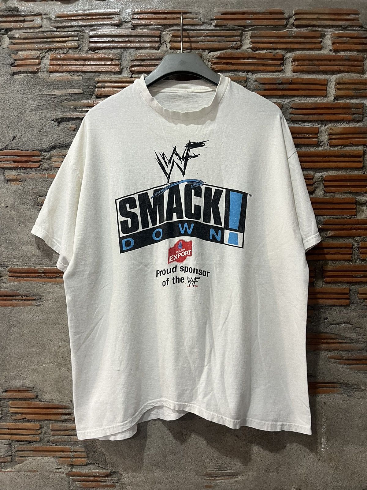 WWF Vintage WWF Smack Down ! Molson Export Sponsor 90’s Tshirt Size US XL / EU 56 / 4 - 2 Thumbnail
