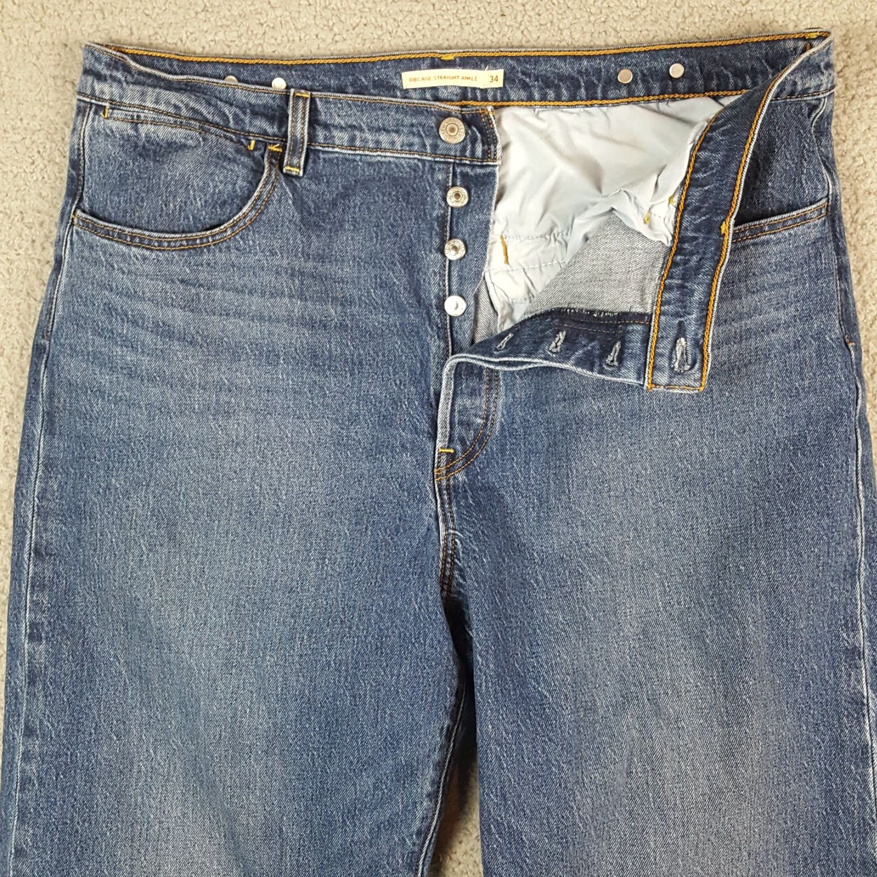 Levi's Levi's Ribcage Jeans Straight Ankle 34x31 Denim Blue 5-Pocket Vintage Unisex Adults Mens Womens Size US 34 / EU 50 - 5 Thumbnail