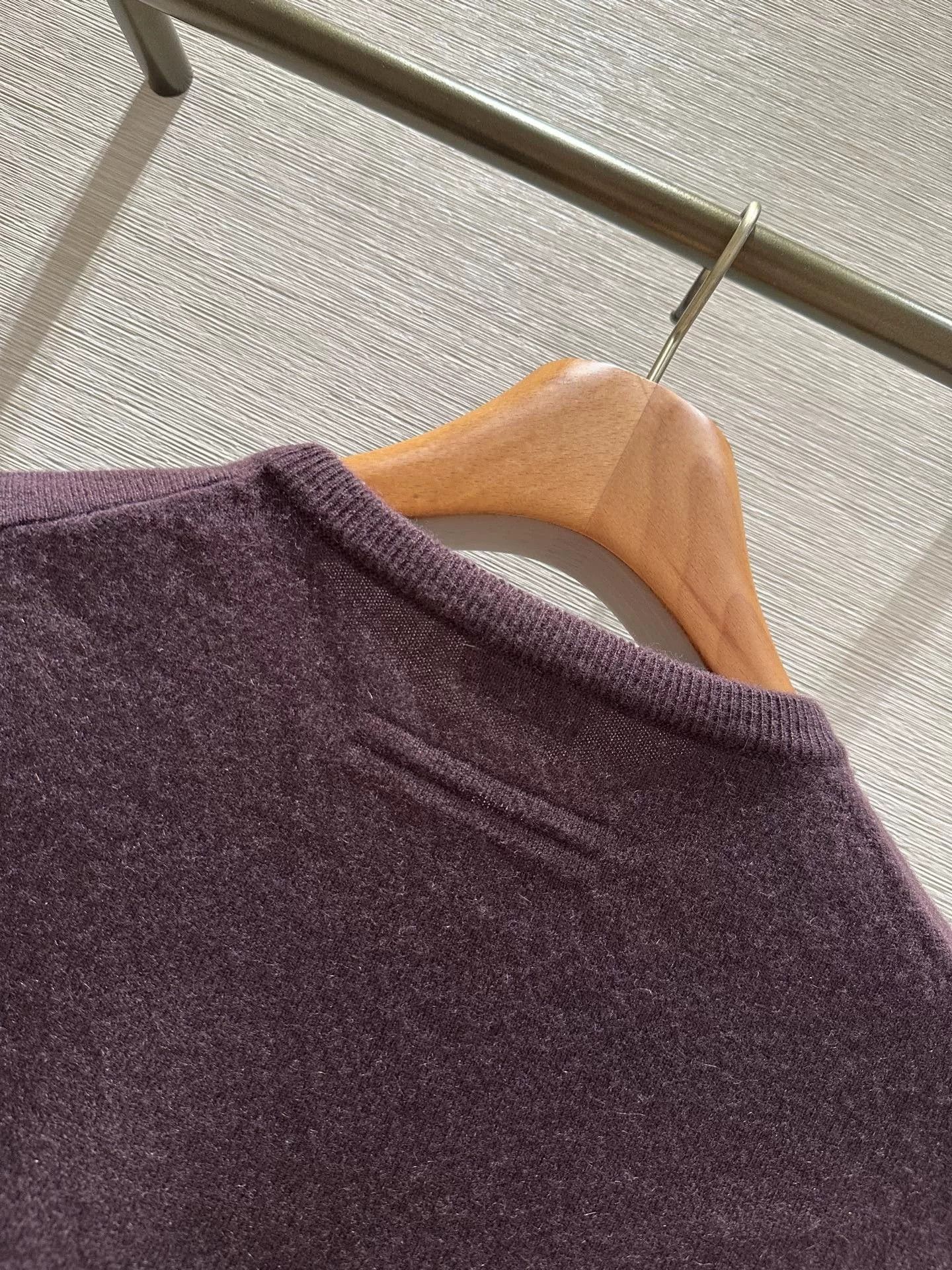 Ermenegildo Zegna Zegna Purple Cashmere Crewneck Sweater Size US M / EU 48-50 / 2 - 8 Thumbnail