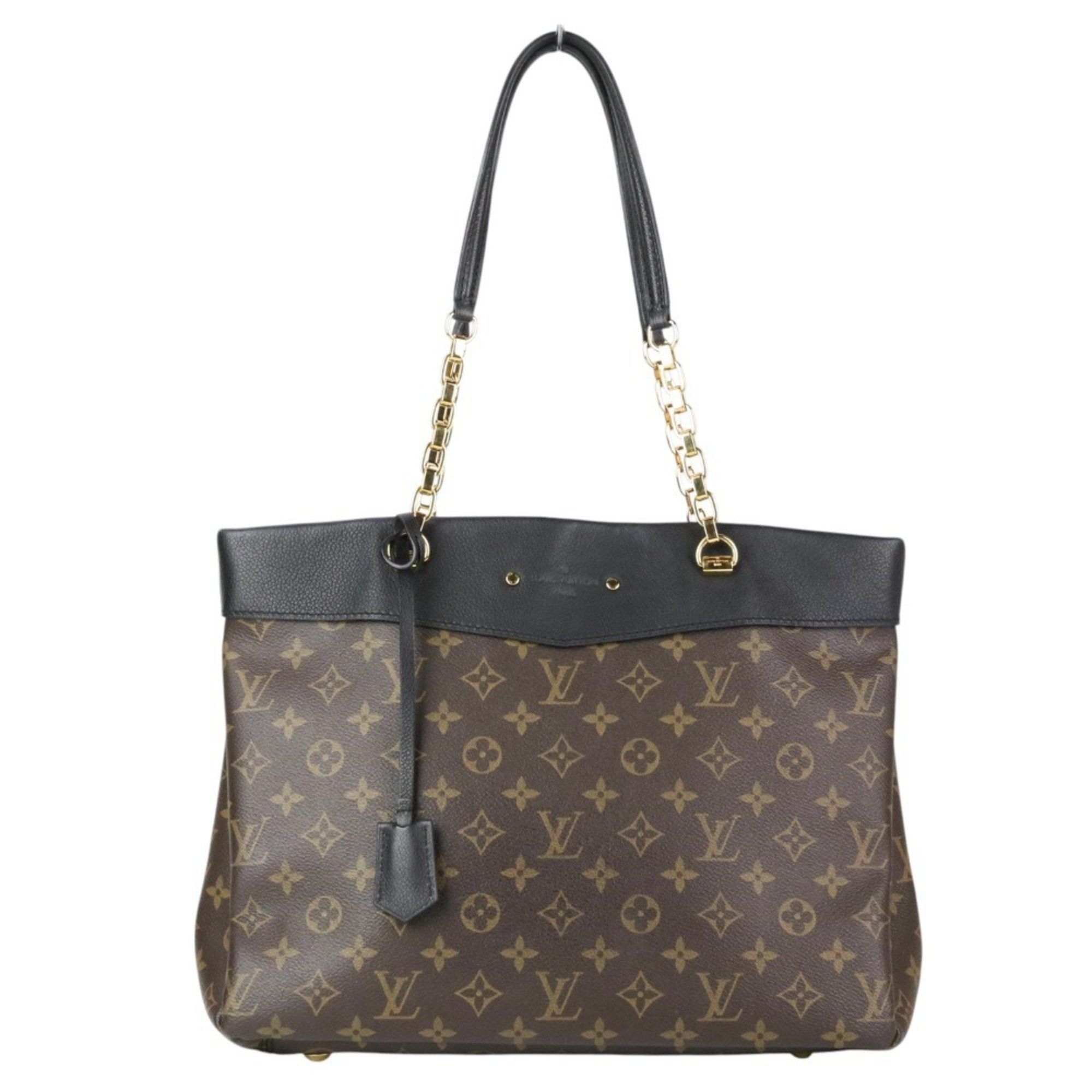 Louis Vuitton Monogram Pallas Shopper Chain Shoulder Tote Bag M51198 Noir Women's in Black