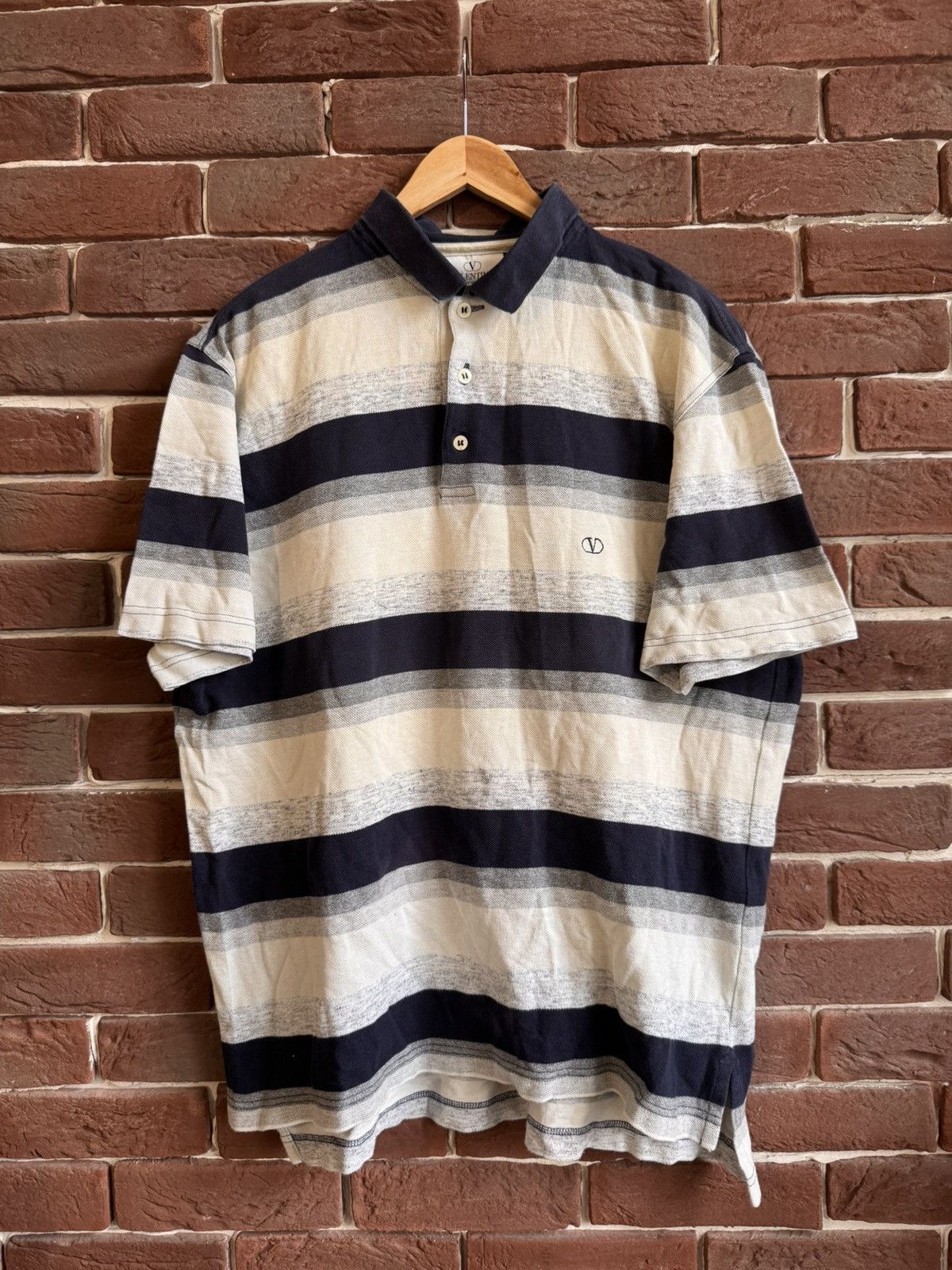 Valentino Valentino studio Vintage Polo T-shirt Logo Hype grey Size US XL / EU 56 / 4 - 1 Thumbnail