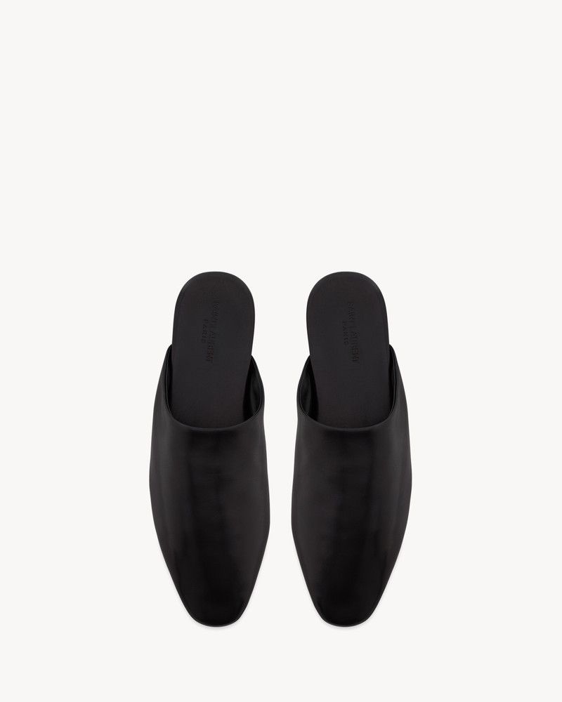 Saint Laurent Paris o1tko10426 Leather Plaza Mules in Black Size US 11 / EU 44 - 2 Thumbnail