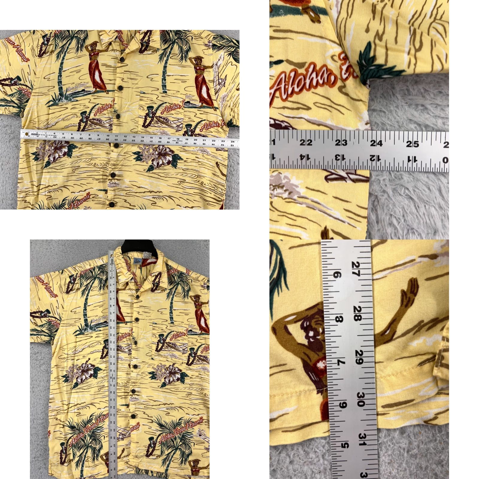 Gotcha Gotcha Sport Shirt Men XL Yellow Hawaiian Resort Luau Aloha Floral Short Sleeve Button-Up Size US XL / EU 56 / 4 - 8 Thumbnail