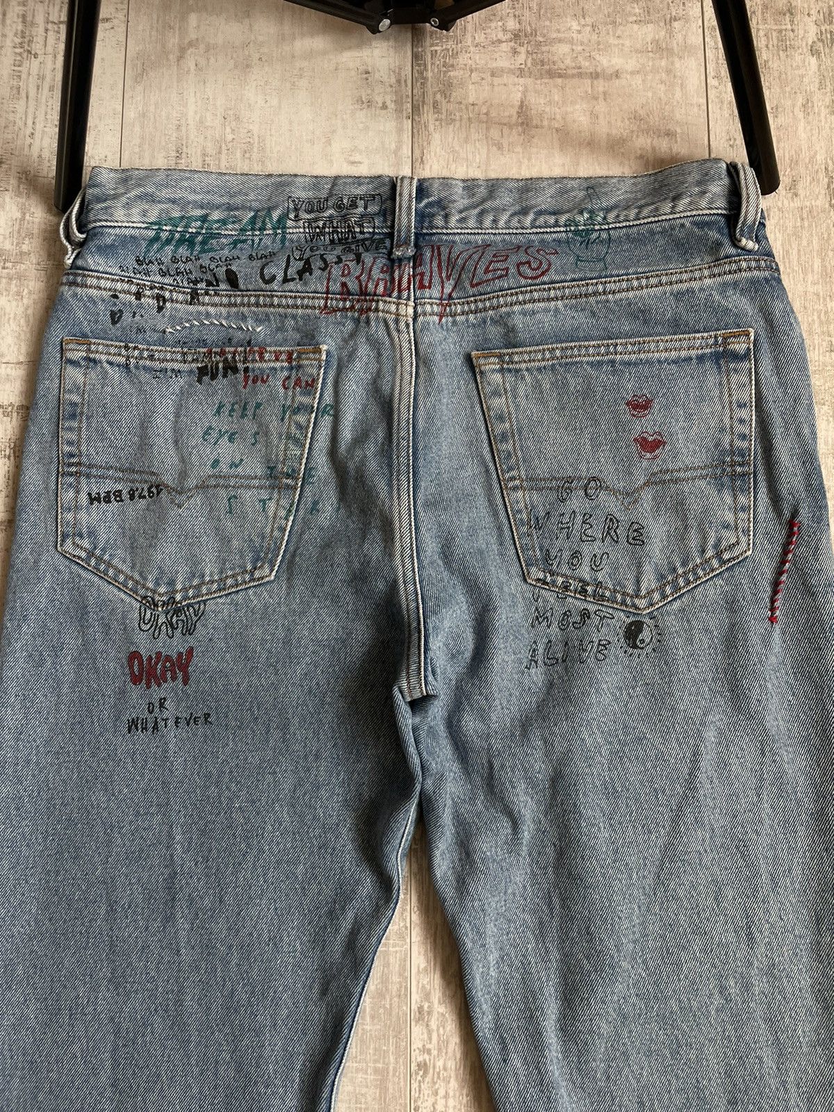 Diesel Diesel Mharky Denim Jeans Y2K Art Printed RARE Size US 32 / EU 48 - 4 Thumbnail
