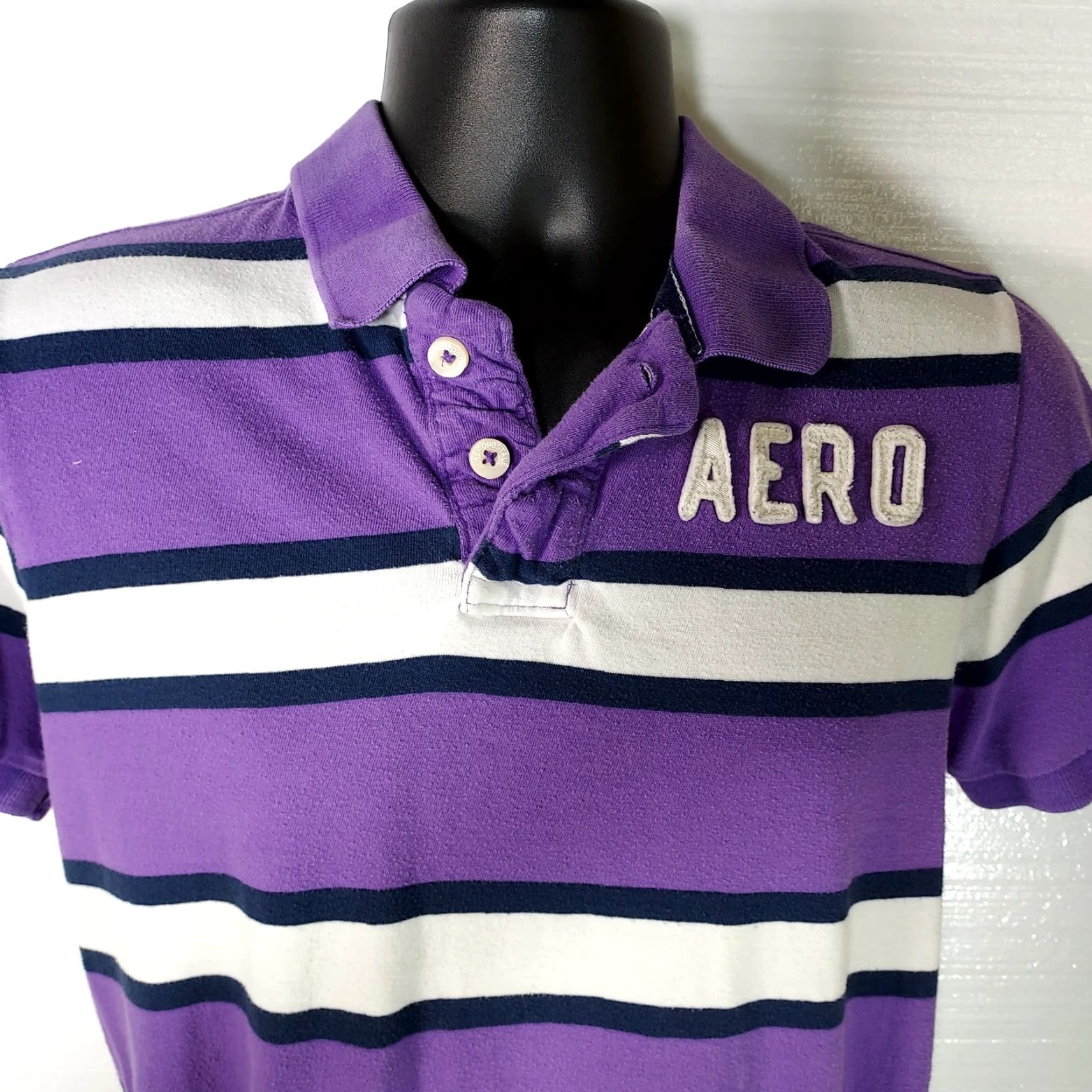 Aeropostale Aeropostale 1987 Shirt Polo California Surf Muscle Mens Medium Purple White Short Sleeve Polo Shirt Size US M / EU 48-50 / 2 - 4 Thumbnail