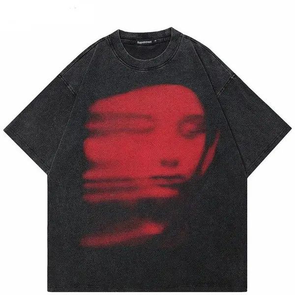 VIBE Black T-shirt Washed Red Face Size US XL / EU 56 / 4 - 7 Thumbnail
