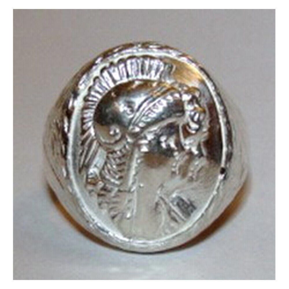 Designer Sterling Silver Oval Perseus and Andromeda Cameo Ring Size ONE SIZE - 1 Thumbnail