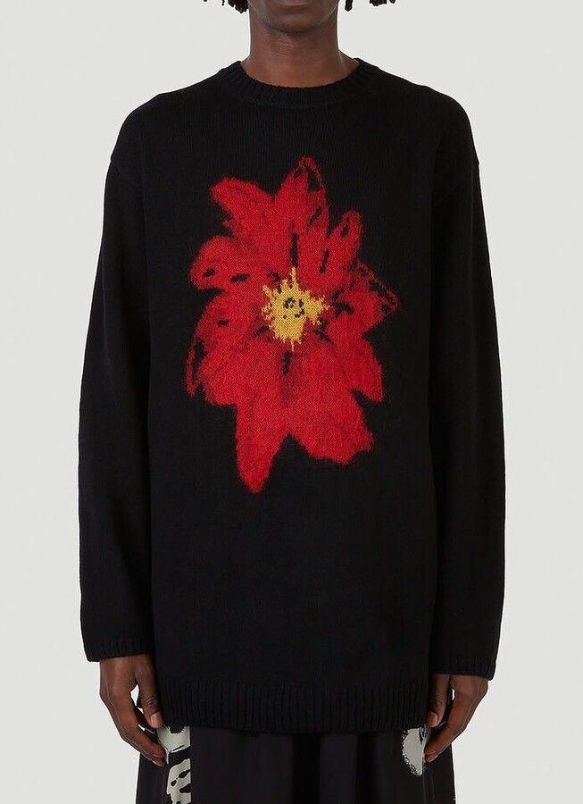 Yohji Yamamoto Yohji Yamamoto Pour Homme Floral Crew Neck Knit 