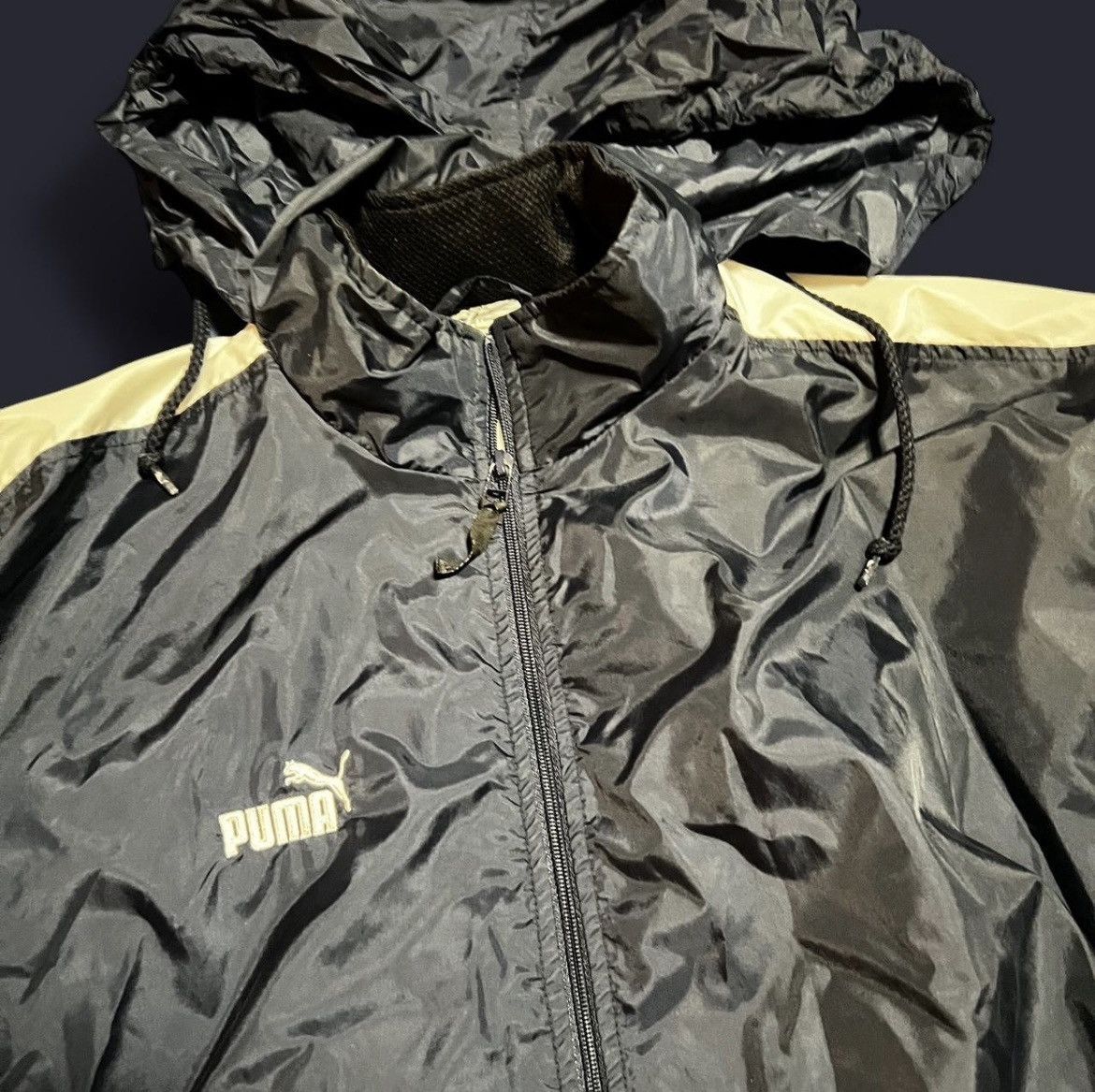 Puma VINTAGE PUMA Navy Jacket with White Accents Size US L / EU 52-54 / 3 - 2 Thumbnail