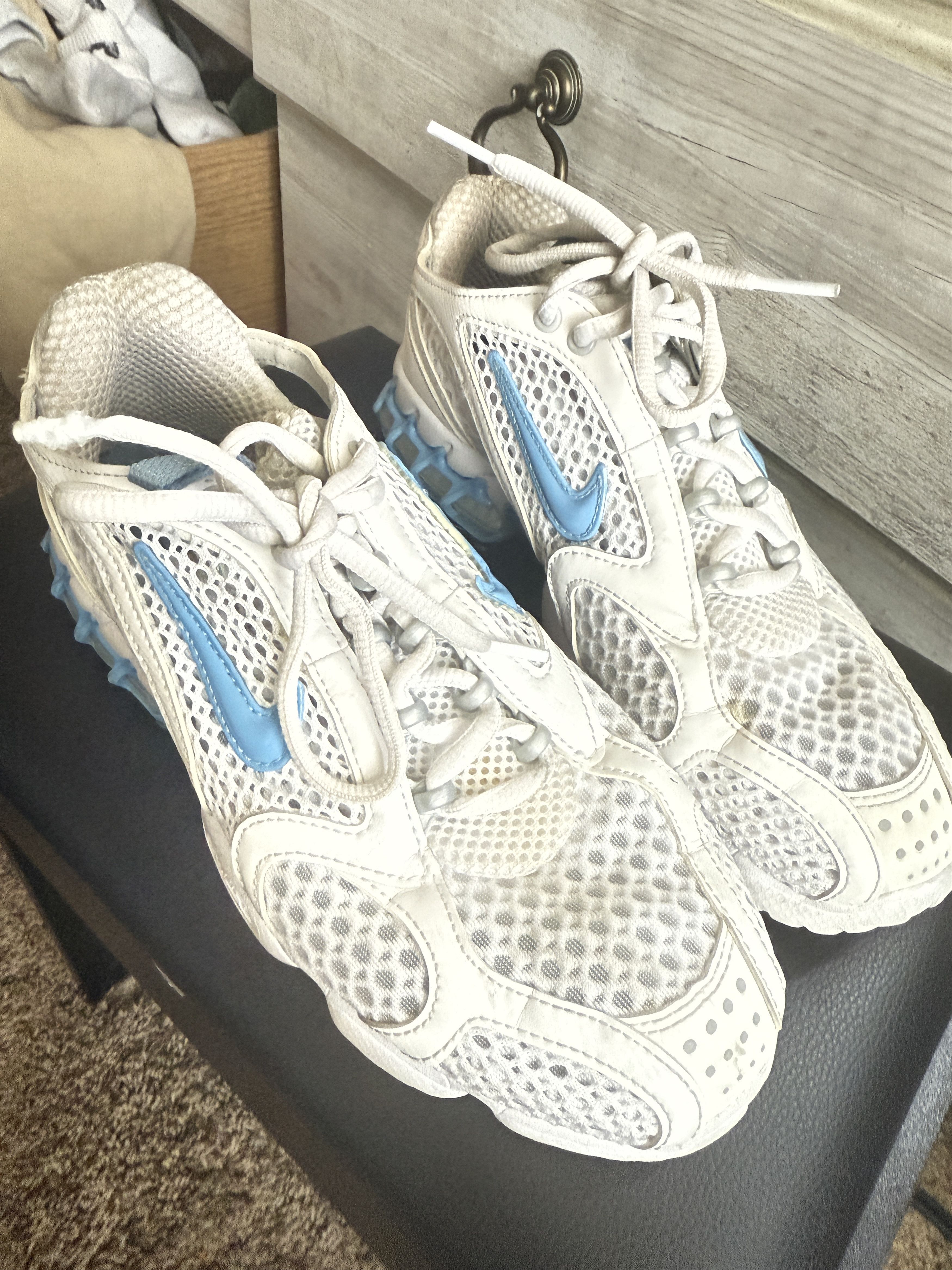 Nike WOMEN'S AIR ZOOM SPIRIDON CAGE 2 WHITE UNIVERSITY BLUE Size US 7.5 / IT 37.5 - 3 Thumbnail