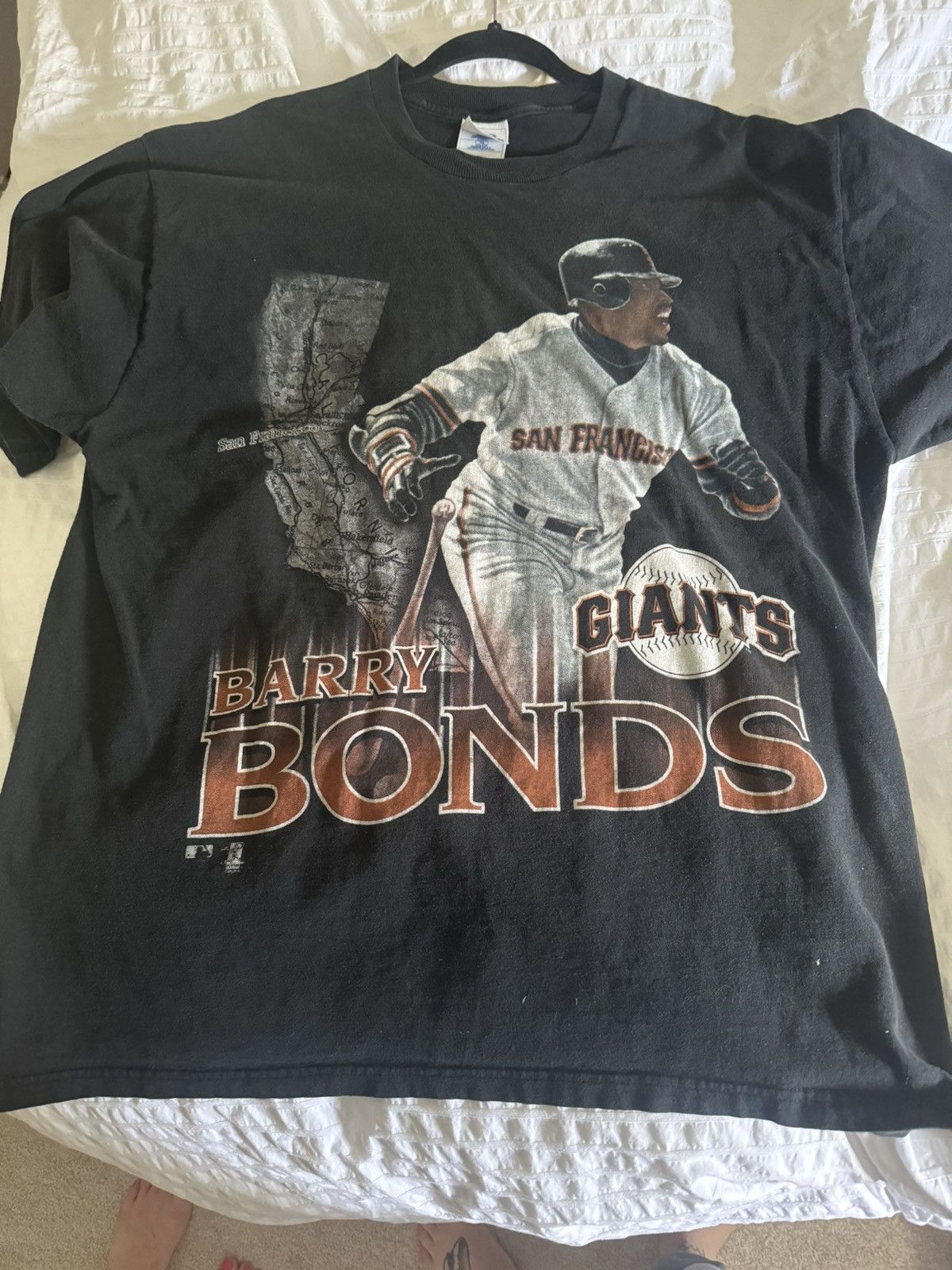 Image of Pro Player x Vintage Barry Bonds Tee in Black, Men's (Size XL)