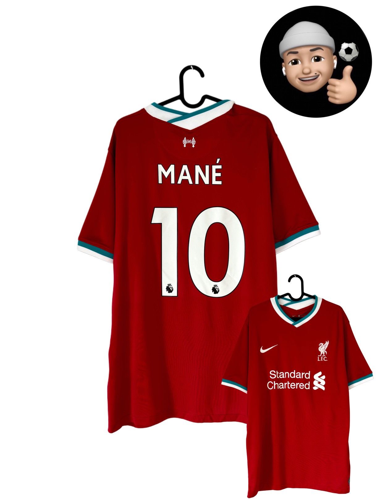 Nike 2020 2021 Liverpool Mane Nike Home Kit Soccer Jersey Shirt Size US XL / EU 56 / 4 - 1 Thumbnail