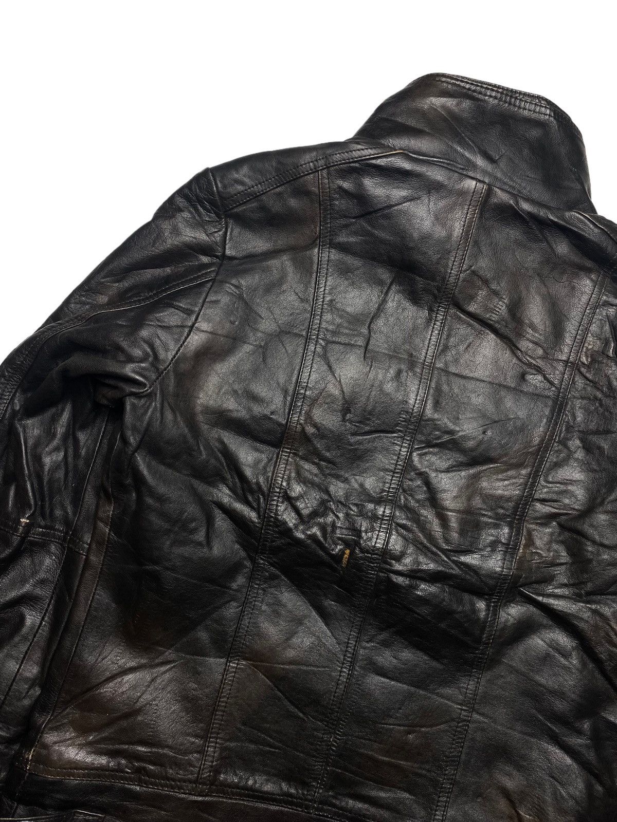 Japanese Brand 2000s Shellac - Burned Leather Biker Jacket Size US M / EU 48-50 / 2 - 9 Thumbnail