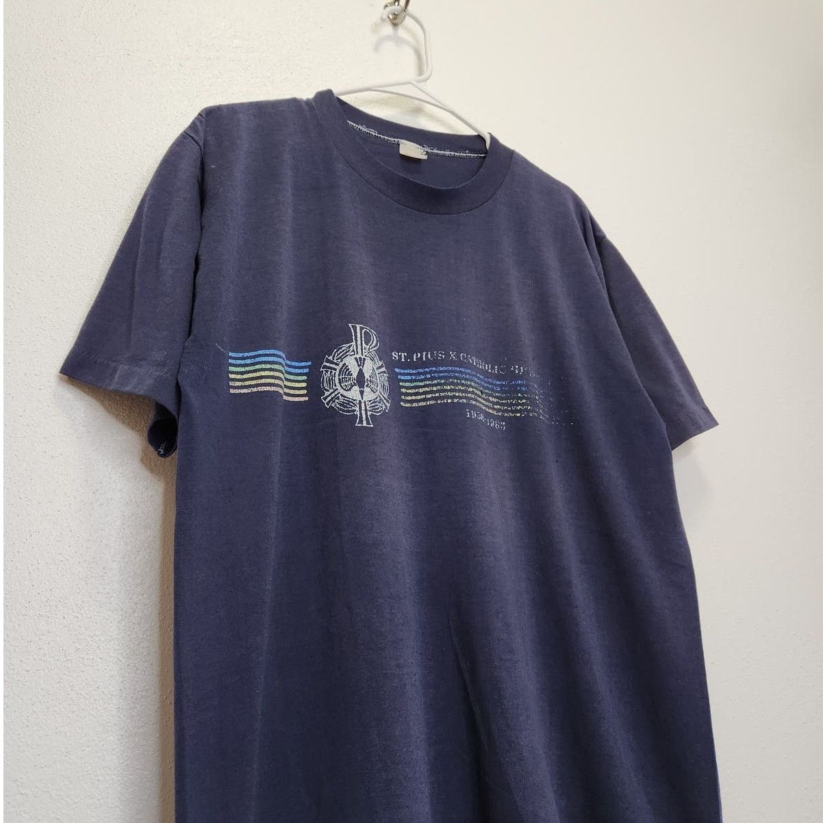 Vintage Vintage 70s St. Pius Catholic Church School Thrashed Worn Size US M / EU 48-50 / 2 - 2 Thumbnail