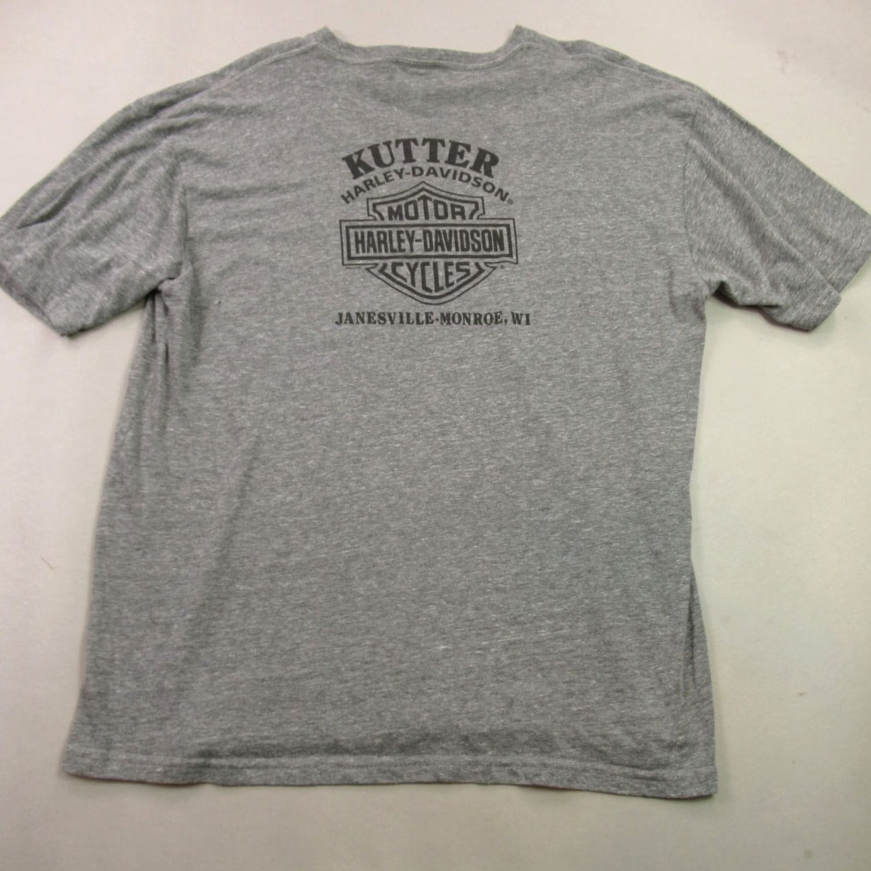Harley Davidson Harley-Davidson Shirt Mens 3XL Short Sleeve Crew Neck Gray Janesville Monroe WI Size US XXL / EU 58 / 5 - 5 Thumbnail