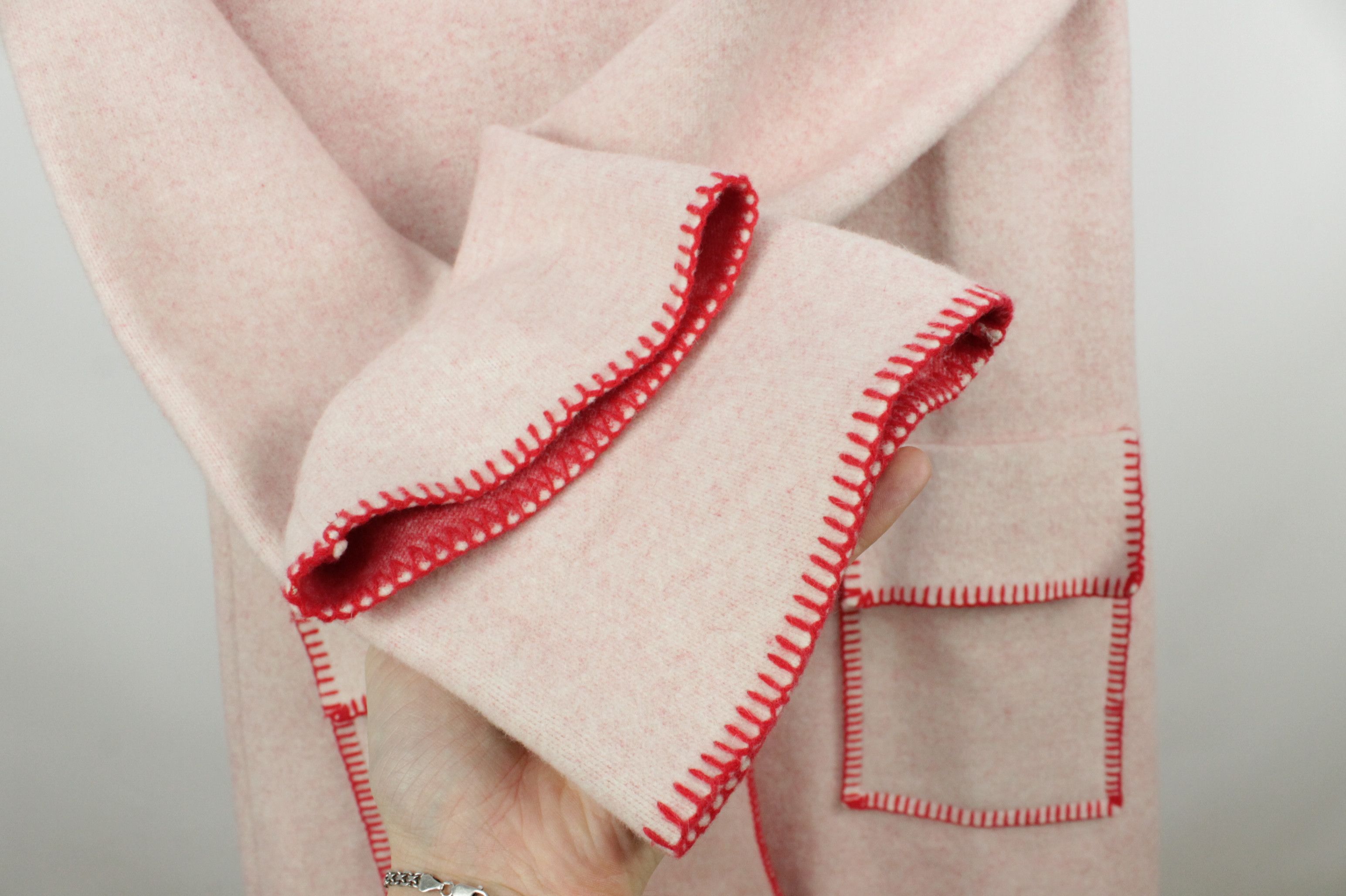 JET SET JET SET Pink / Red Knit Wool Angora Blend Casual Coat Size M / US 6-8 / IT 42-44 - 6 Thumbnail