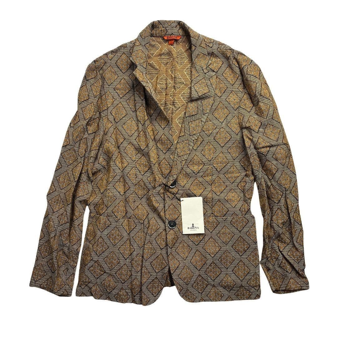image of 5-51 Barena Men's Blazer Size 50 Knit Effect Jacquard Blazer in Gold