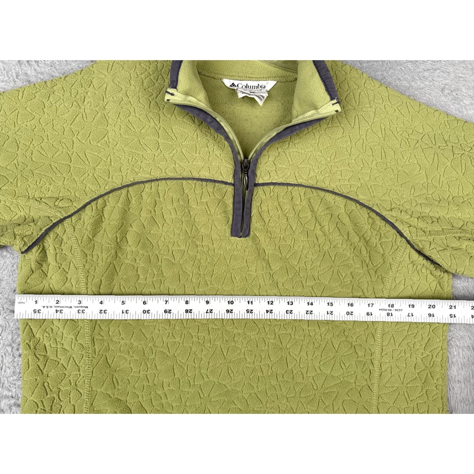 Vintage Columbia Fleece Sweater Womens XL Green 1/4 Zip Mock Neck Pocket Sleeve Hiking Size XL / US 12-14 / IT 48-50 - 7 Thumbnail