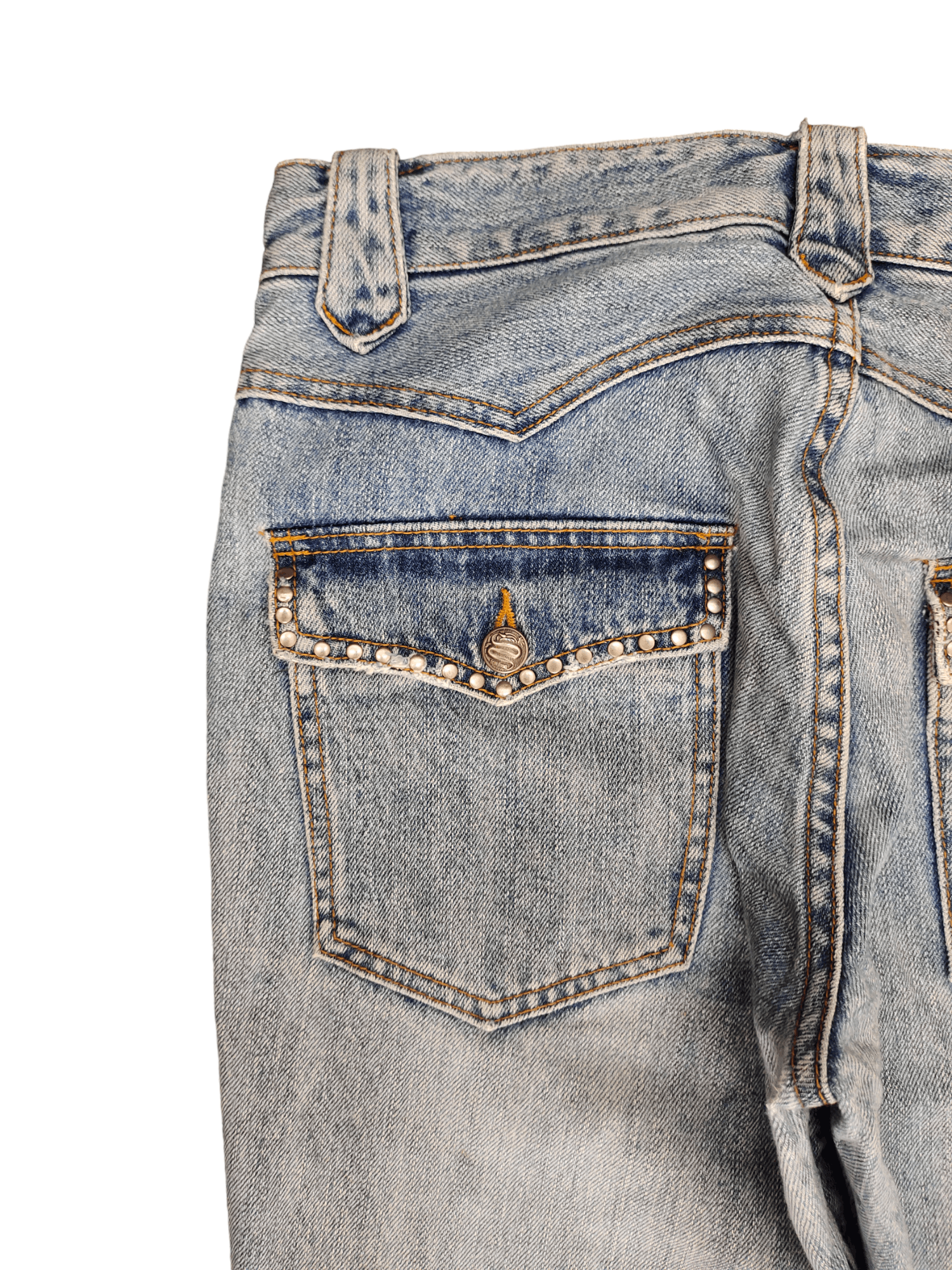 Hysteric Glamour × Undercover Schlussel Distress Faded Studded Denim Pants Size US 32 / EU 48 - 13 Thumbnail