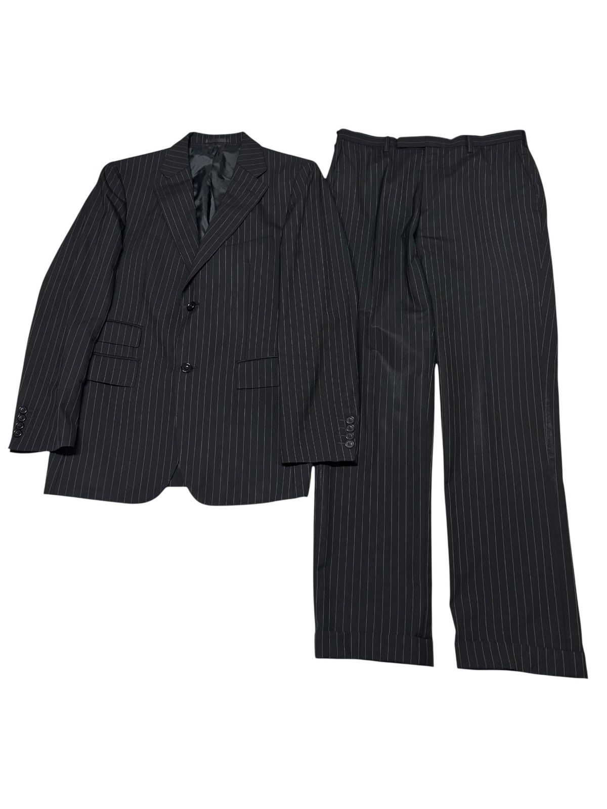 Burberry 441 00s Burberry black label suit men set up Japan dark gray Size 38R - 1 Thumbnail