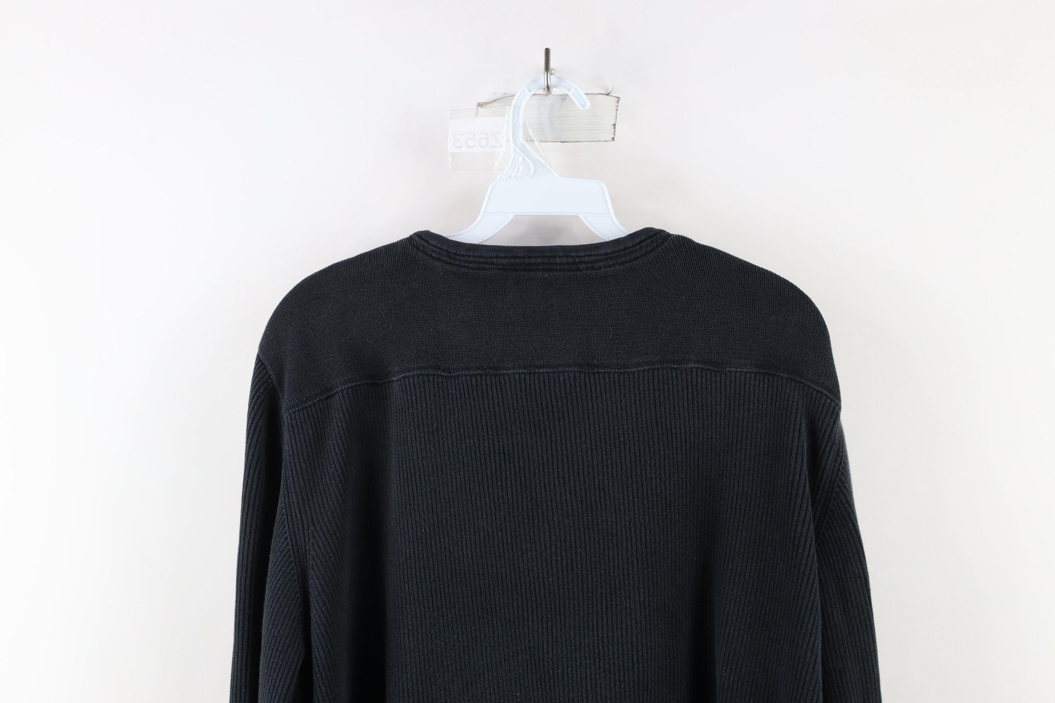 Harley Davidson × Vintage Vintage 90s Harley Davidson Out Ribbed Knit Sweater Black Size 3XL / US 20-22 - 10 Thumbnail