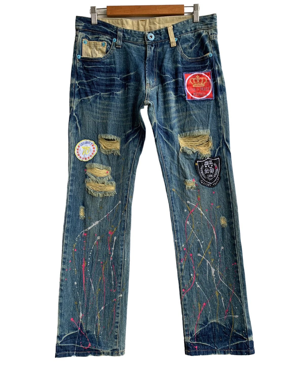 Japanese Brand Japanese Brand Distressed paint splatter jeans Size US 31 - 2 Thumbnail