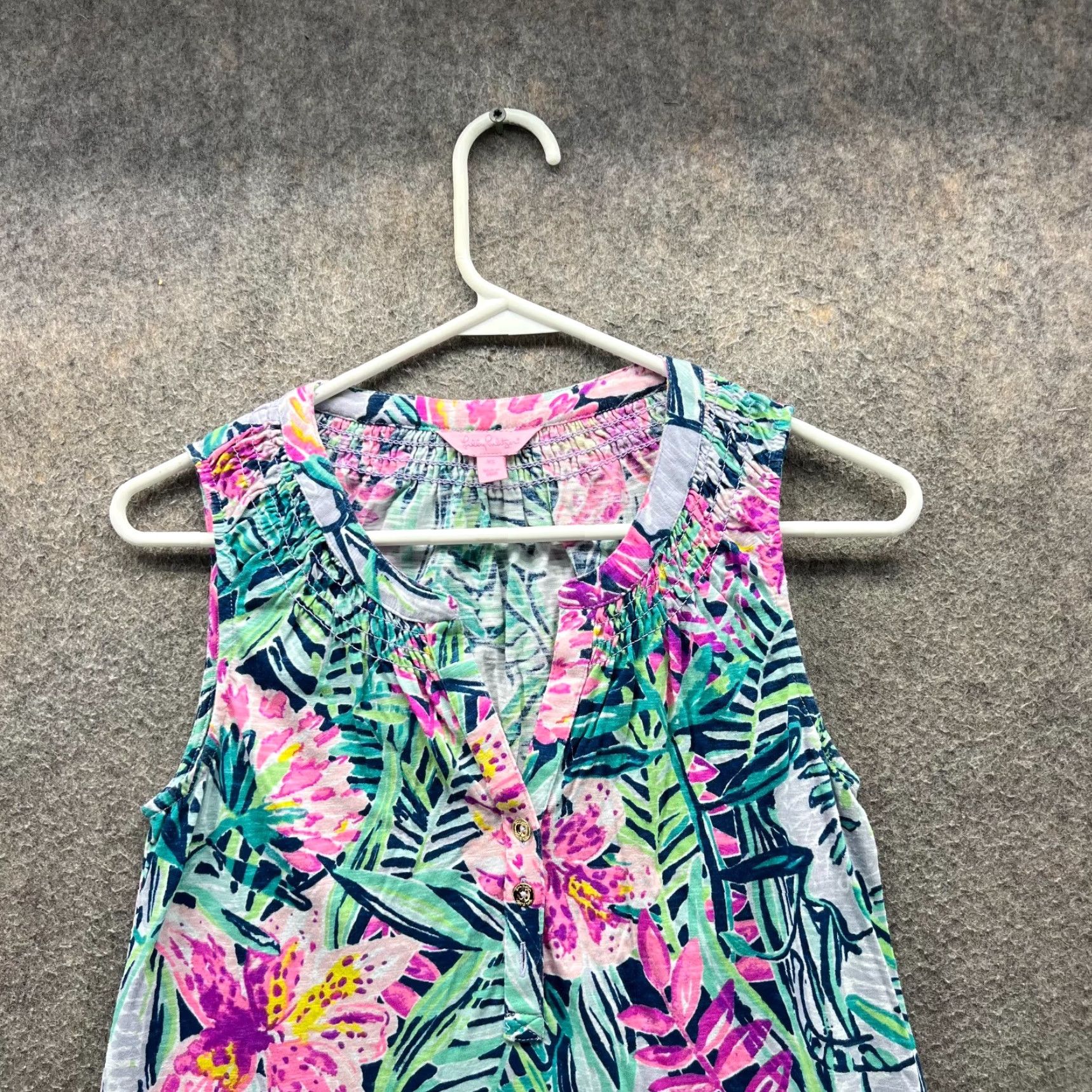 Lilly Pulitzer Lilly Pulitzer Dress Womens XS Green Pink Sleeveless Floral Print Summer Pencil Dress Women XS Pink Floral Size XS / US 0-2 / IT 36-38 - 7 Thumbnail