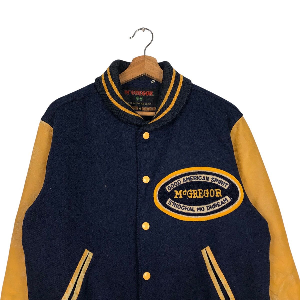 Japanese Brand × Vintage 📌Vintage Leather Varsity Jacket Mc Gregor Big Logo Size US M / EU 48-50 / 2 - 4 Thumbnail