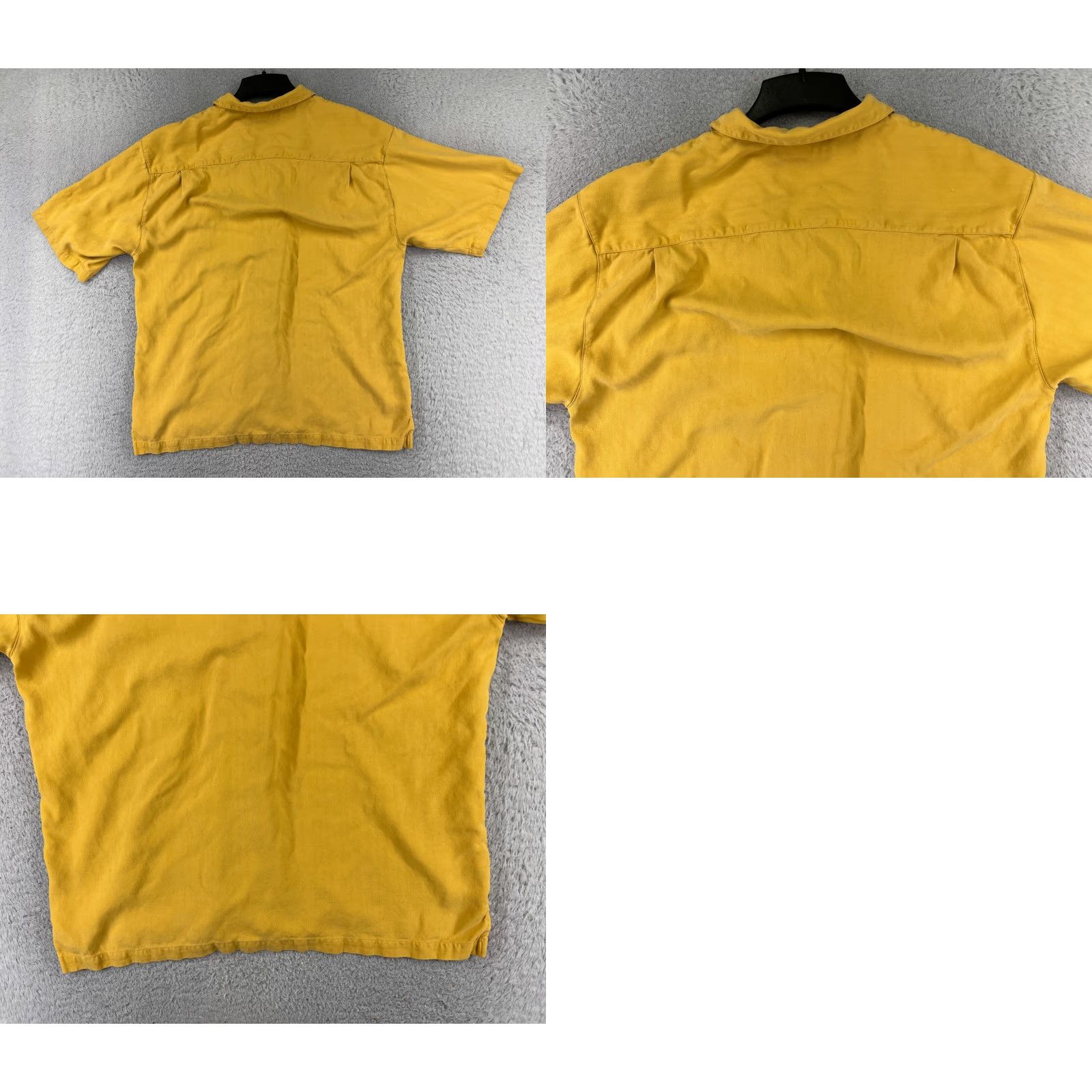 Tommy Bahama Tommy Bahama Shirt Men Extra Large Yellow Herringbone 100% Silk Hawaiian Button Mens Size US XL / EU 56 / 4 - 9 Thumbnail