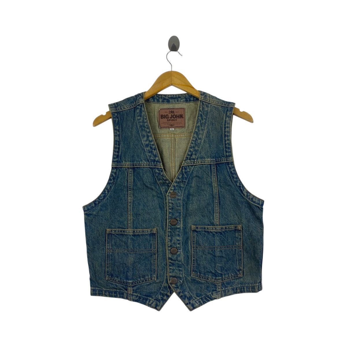 Big John Vintage BIG JOHN Spirit Vest Jeans Sleeveless Indigo Western Size US L / EU 52-54 / 3 - 1 Thumbnail