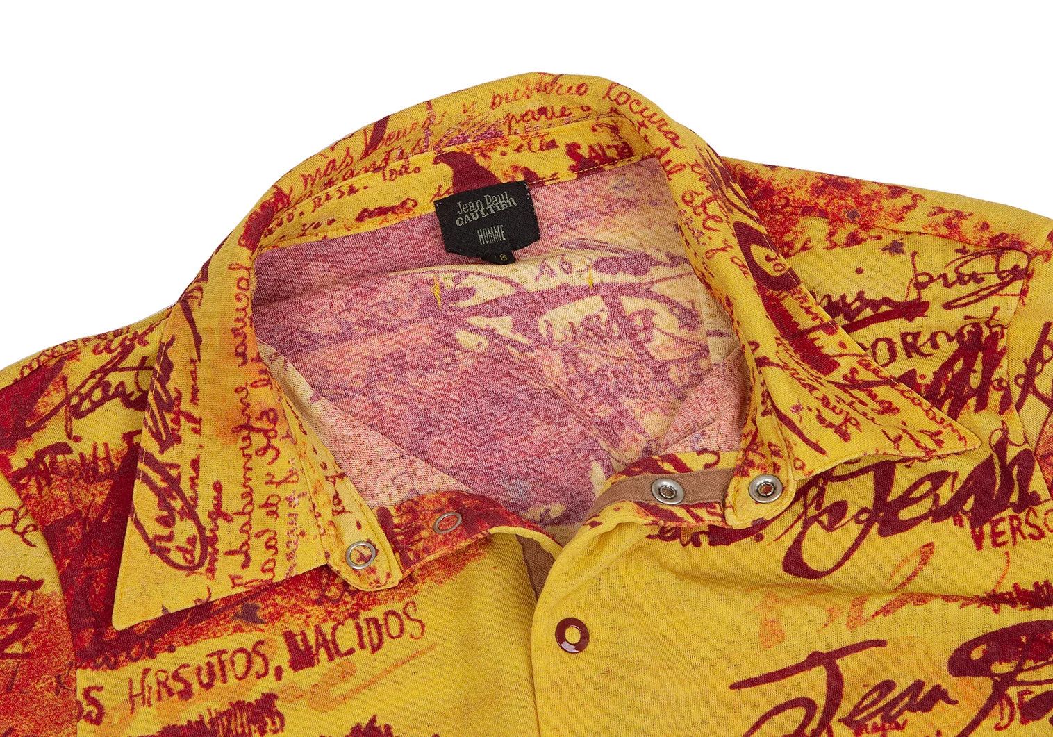 Jean Paul Gaultier Polyester Snap Button Shirt in Yellow and Red Size US M / EU 48-50 / 2 - 4 Thumbnail