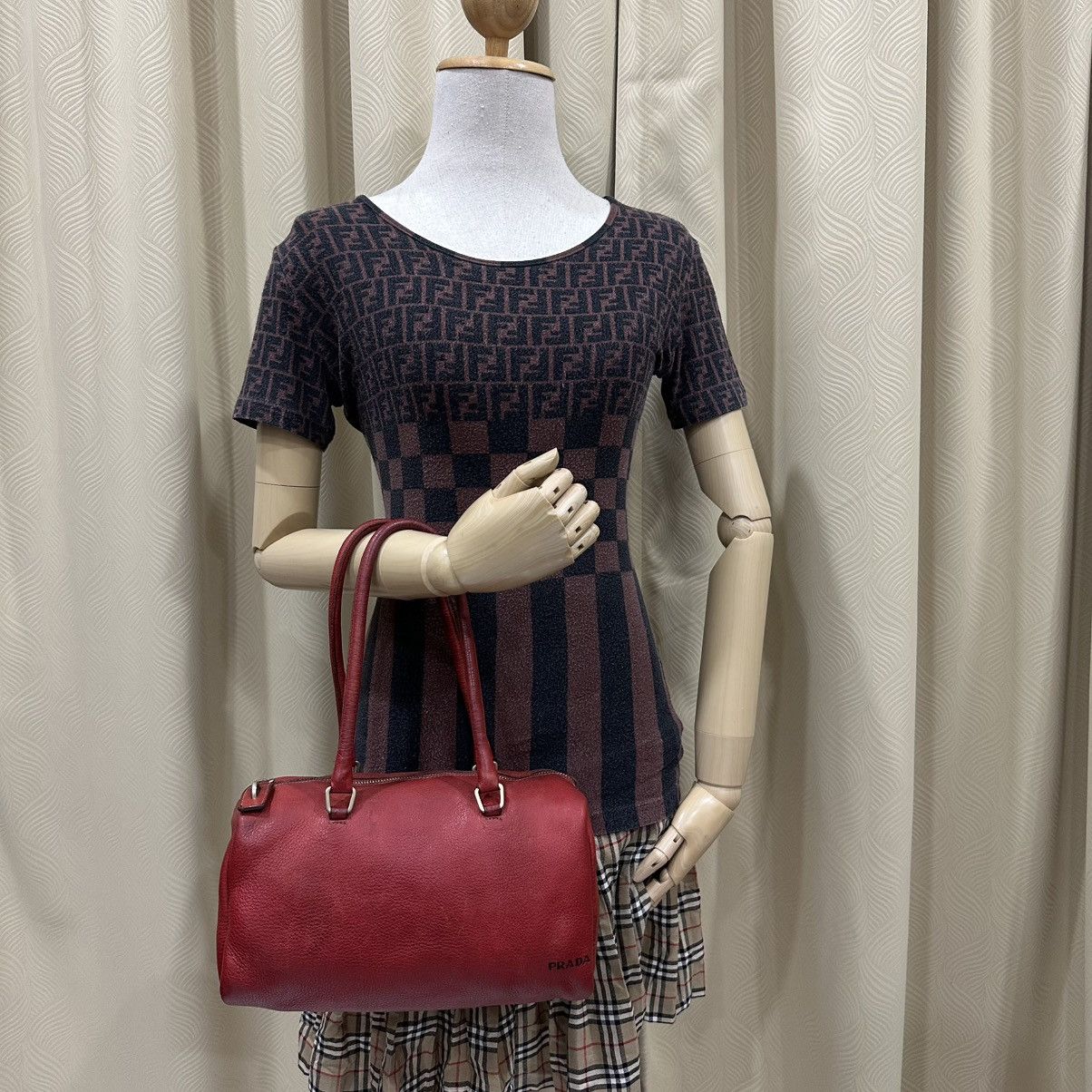Prada PRADA VITELLO DAINO LEATHER BAULETTO MINI BOSTON BAG Size ONE SIZE - 1 Thumbnail