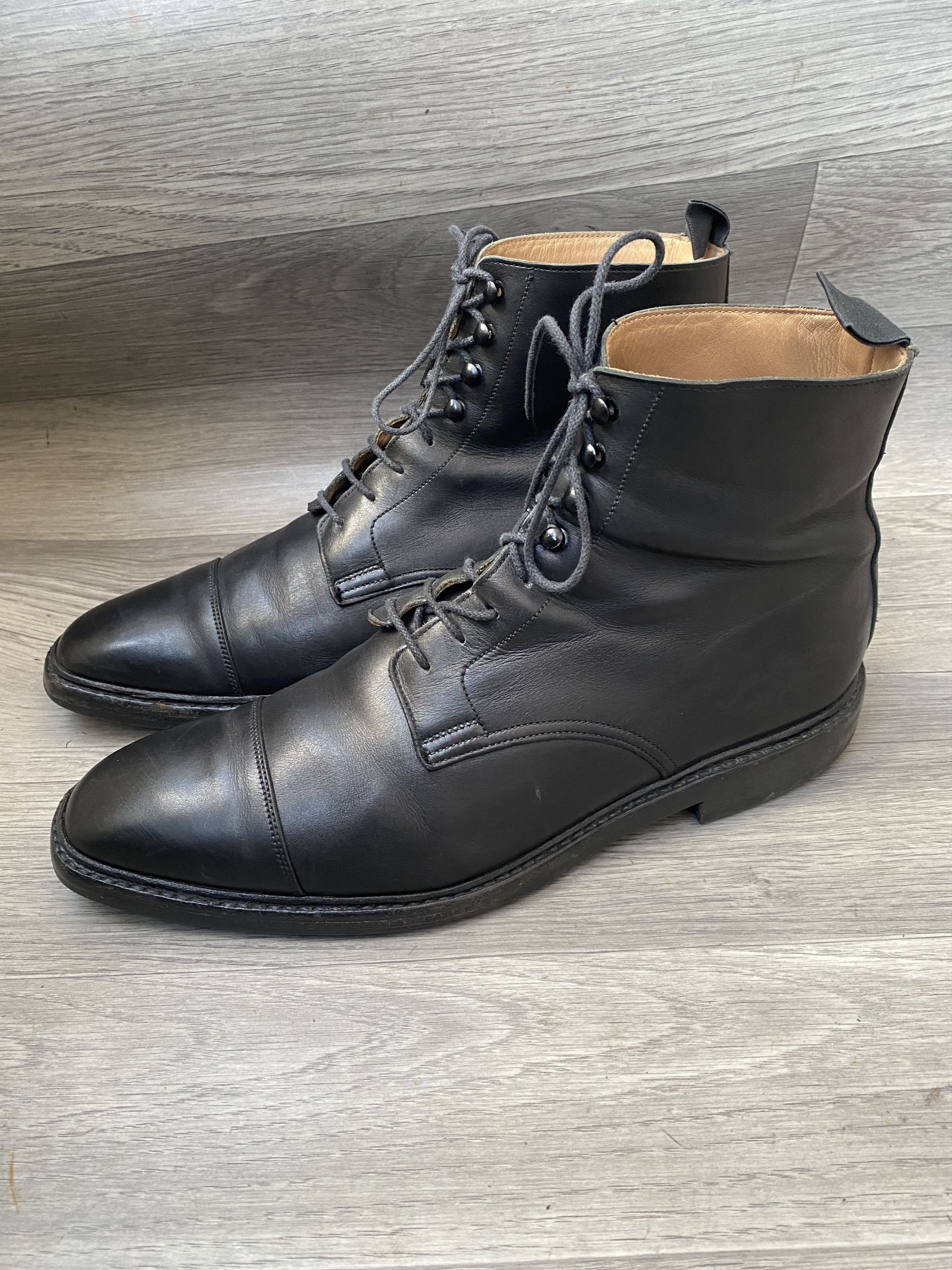 Crockett & Jones Crockett and jones northcote cap-toe black leather boots Size US 10 / EU 43 - 14 Thumbnail