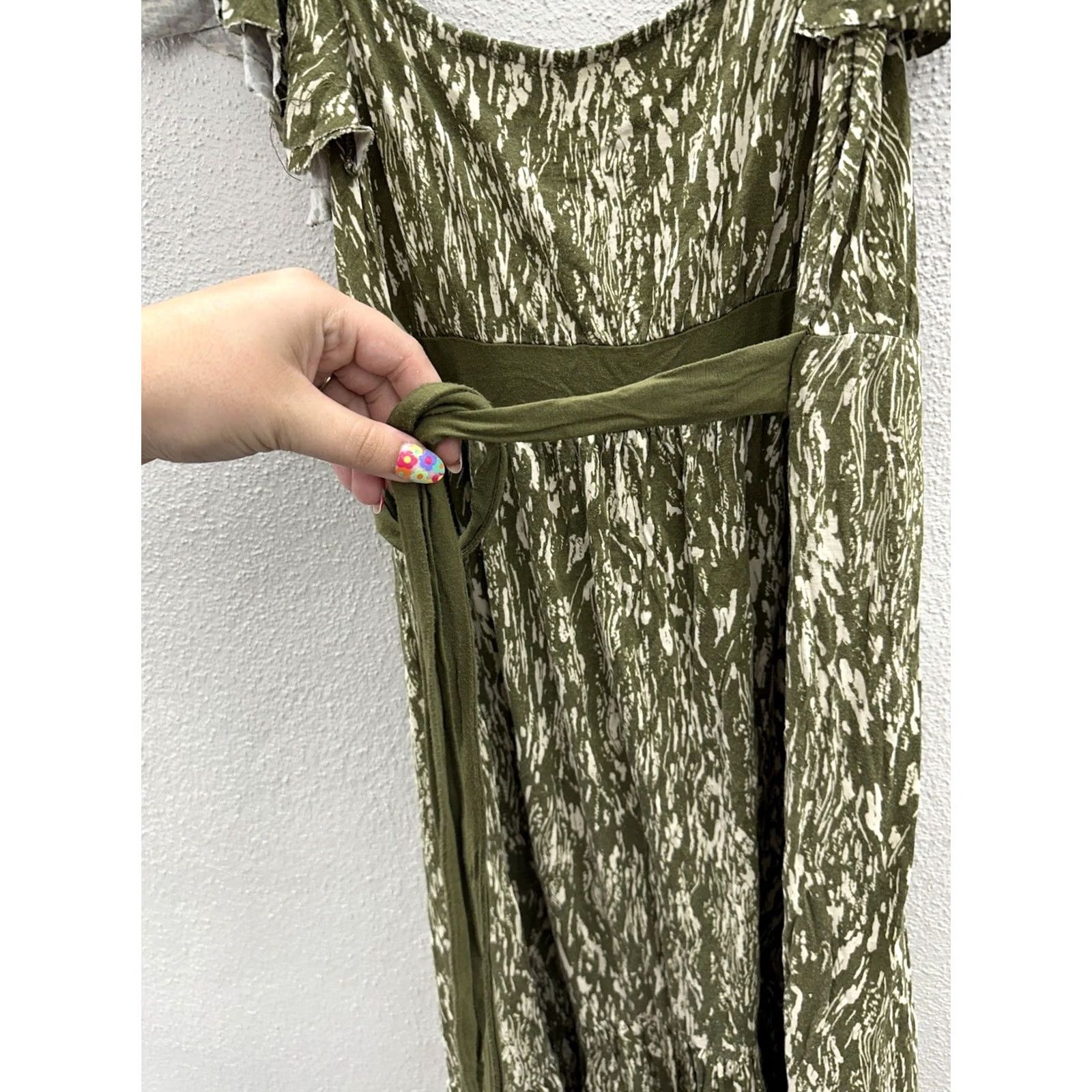 Vintage Womens Liz Lange Maternity for Target Dress Shirt? No—Shift Dress Green Small Knee Length Flutter Sleeve Geometric Rayon Spandex Size S / US 4 / IT 40 - 6 Thumbnail