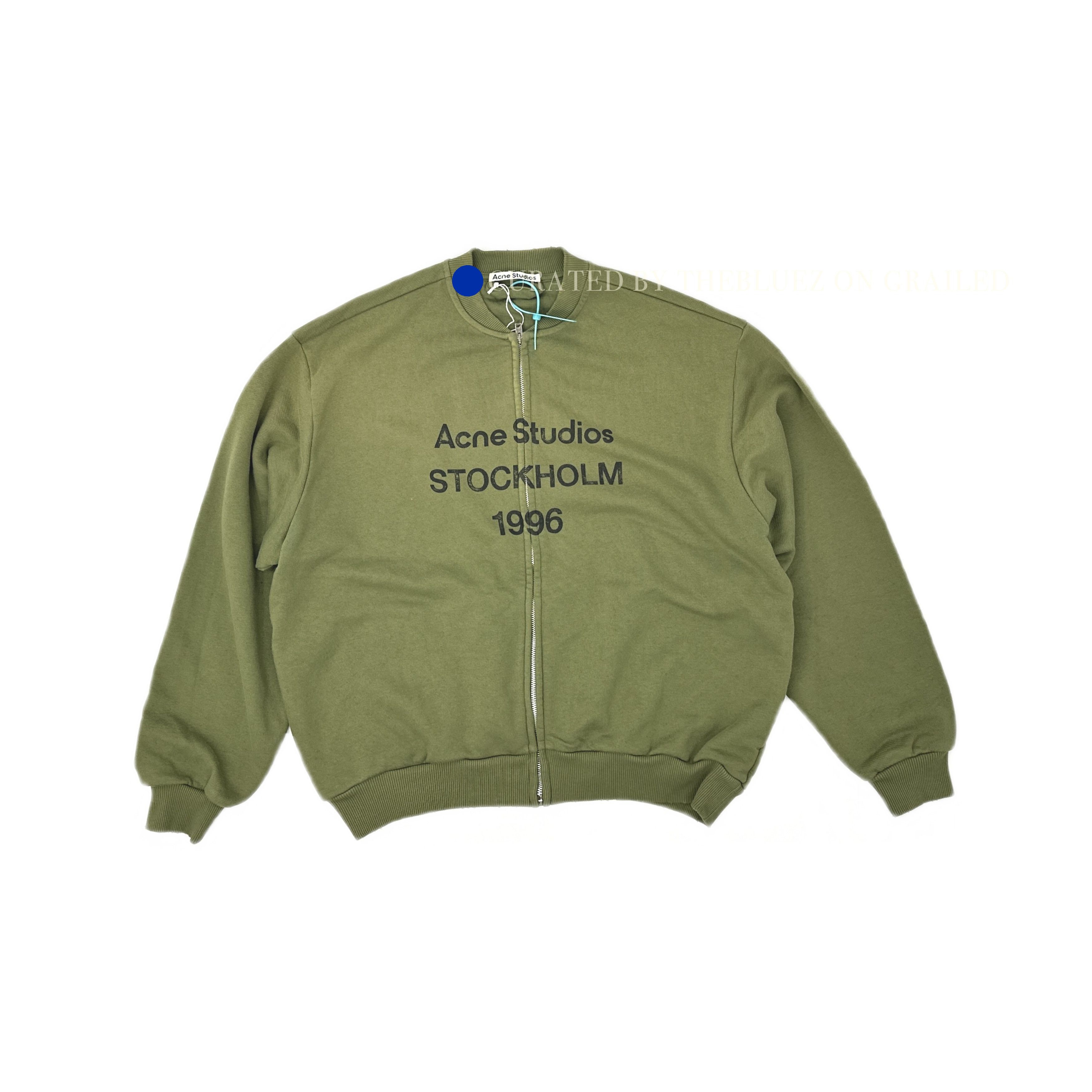Acne Studios Logo Zip-Up Bomber in Green Size US L / EU 52-54 / 3 - 1 Thumbnail