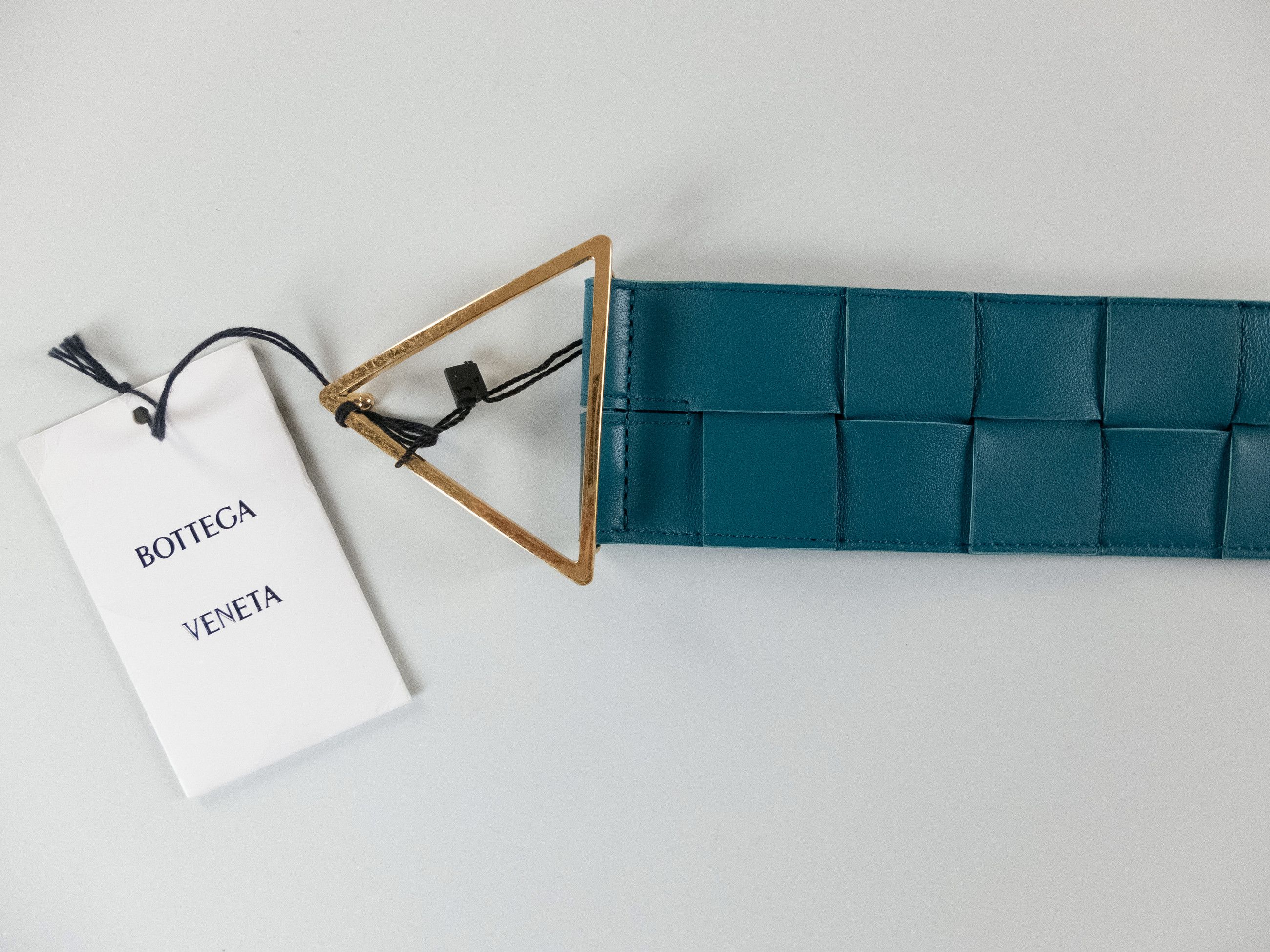 Bottega Veneta BOTTEGA VENETA blue intrecciato woven triangle belt 75 Size ONE SIZE - 5 Thumbnail