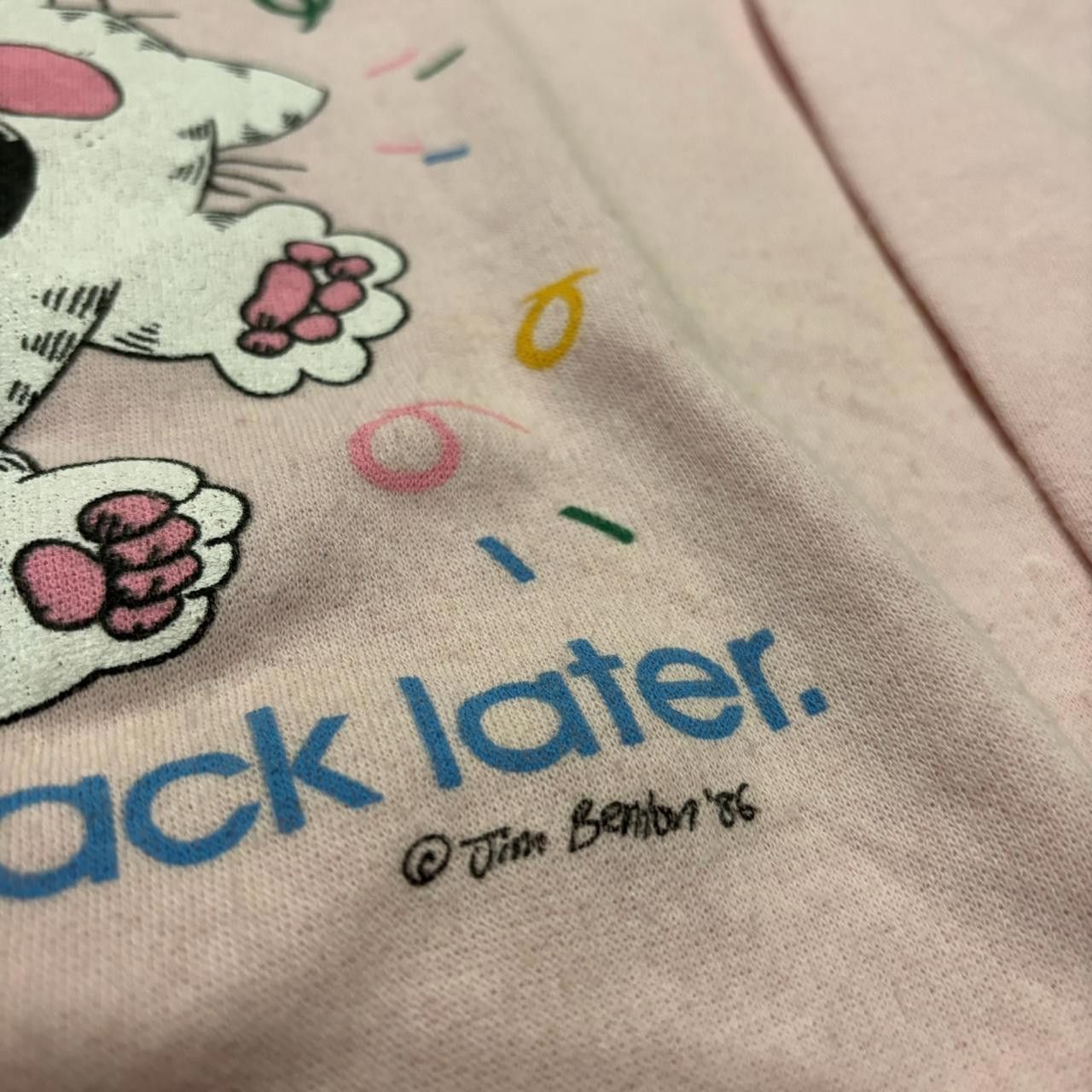 Designer Vintage Gone Crazy Back Later Jim Benton Crewneck Sweatshirt Size US M / EU 48-50 / 2 - 3 Thumbnail