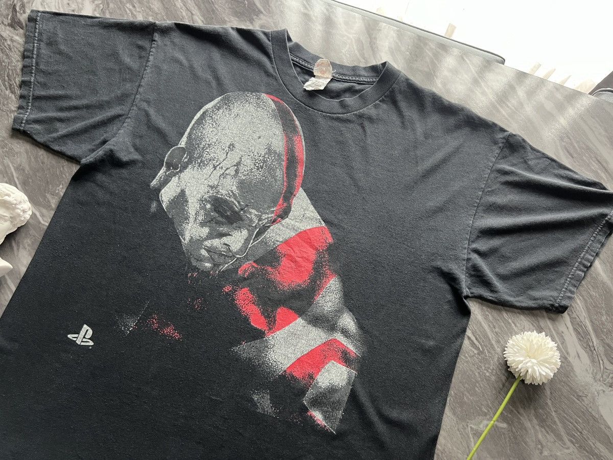 Image of Exclusive Game x Playstation God Of War : Playstation 3 031610 Promo Tees Kratos Big Face in Black 