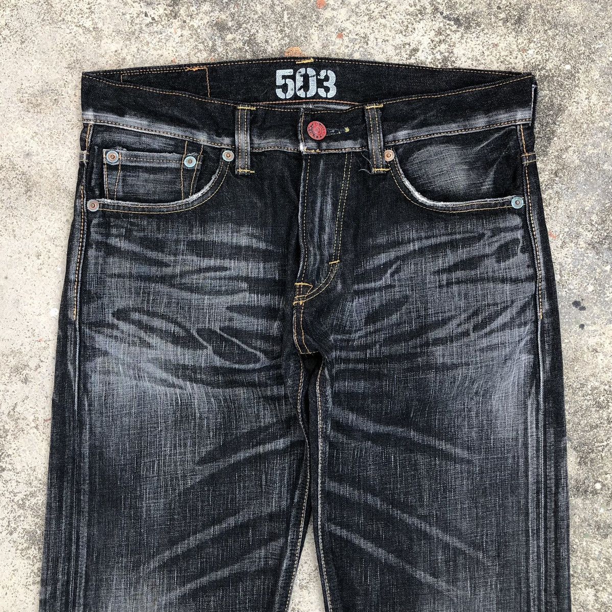 Edwin Vintage Edwin Blue Trip 503 Distressed Denim Jeans Size US 32 / EU 48 - 3 Thumbnail