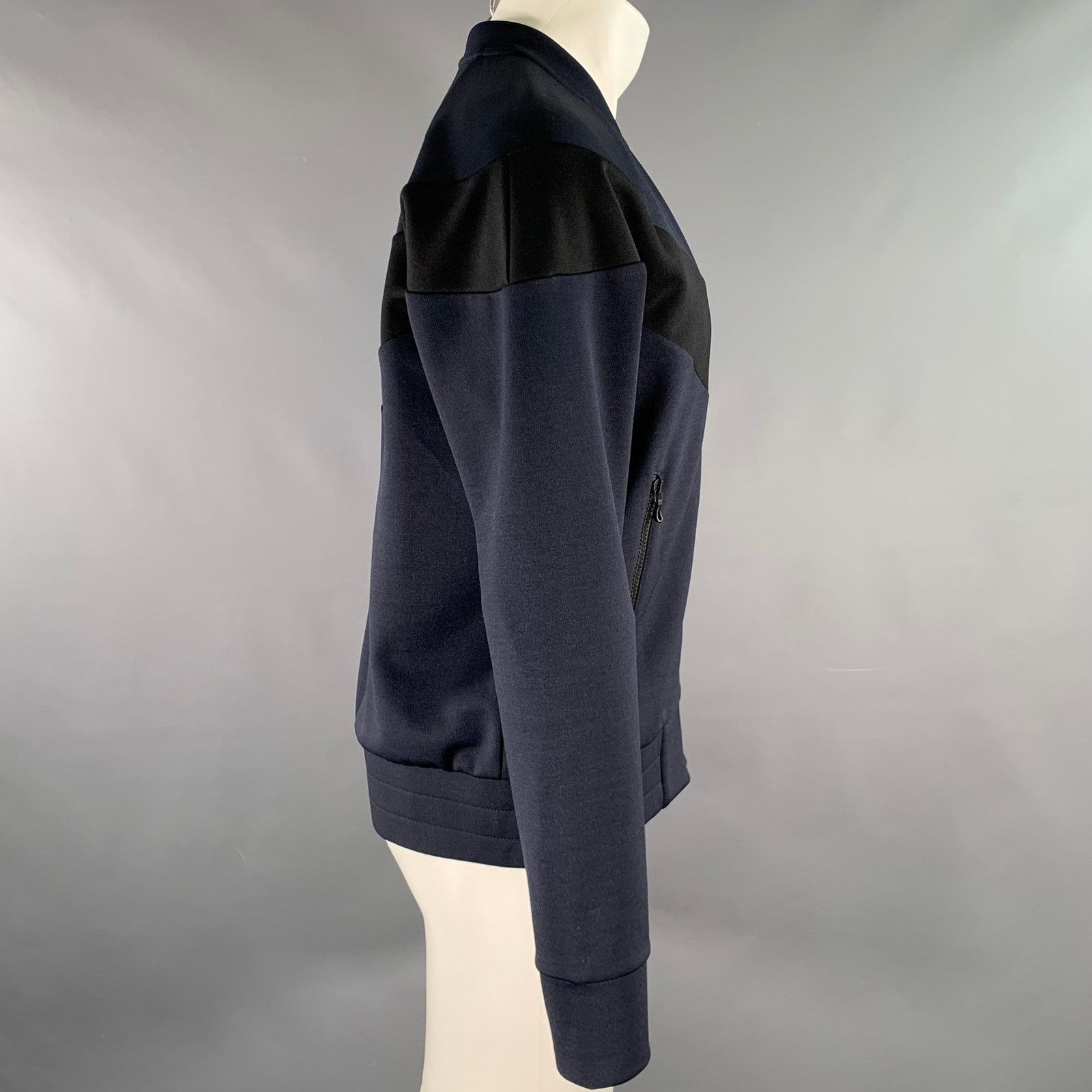 Rag & Bone RAG & BONE M Navy Black Color Block Polyester Zip Bomber Size US M / EU 48-50 / 2 - 3 Thumbnail