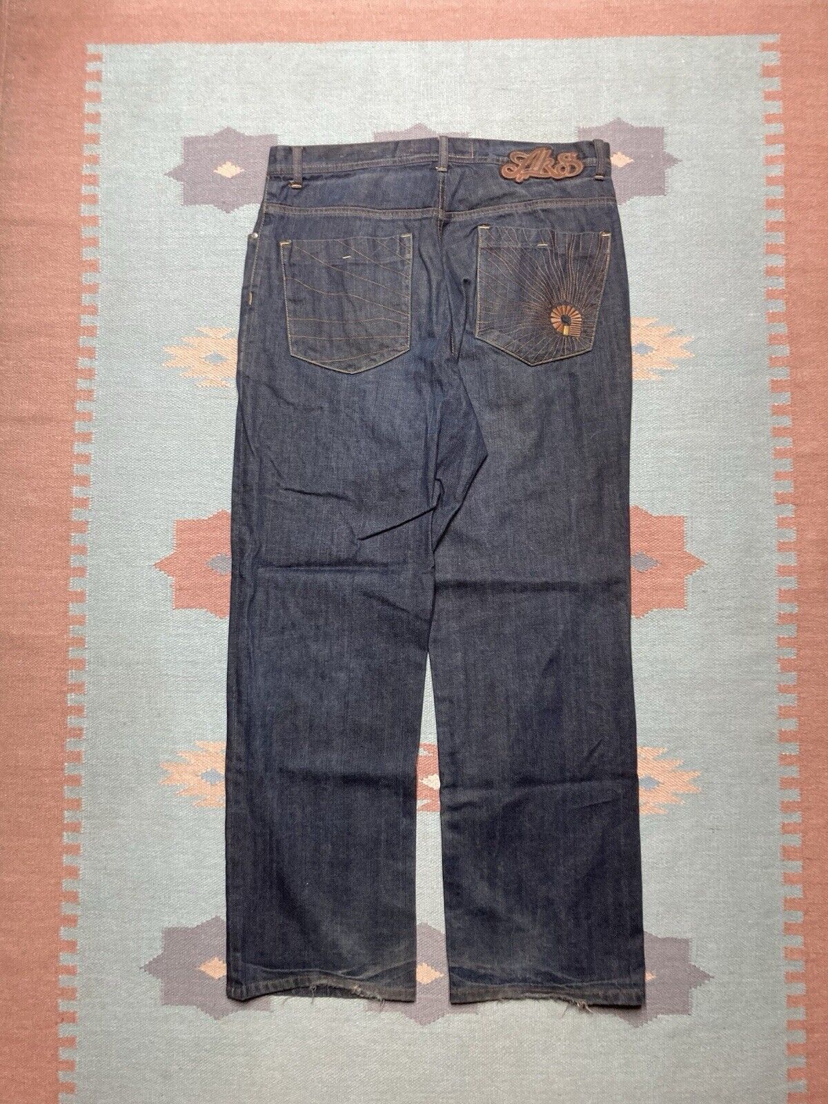 Vintage Vtg y2k baggy jeans akademiks embroidered wide skater 38x33 Size US 38 / EU 54 - 1 Thumbnail