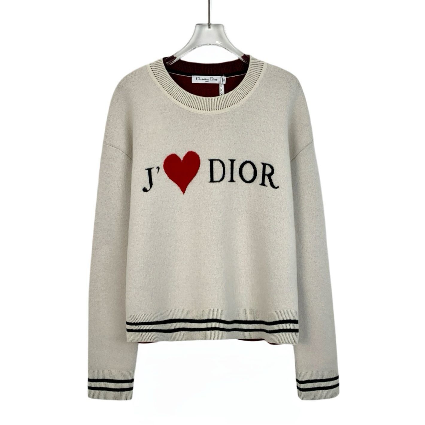 Dior Christian Dior Beige J❤️ Dior Round-Neck Cashmere Sweater Si Size M / US 6-8 / IT 42-44 - 1 Thumbnail