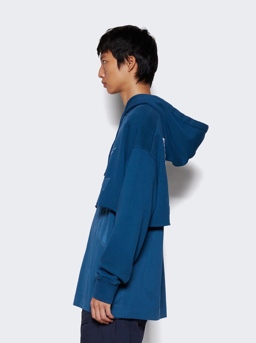 Givenchy Blue Embroidered Multi Logo Oversized Layered Hoodie Size US S / EU 44-46 / 1 - 3 Thumbnail