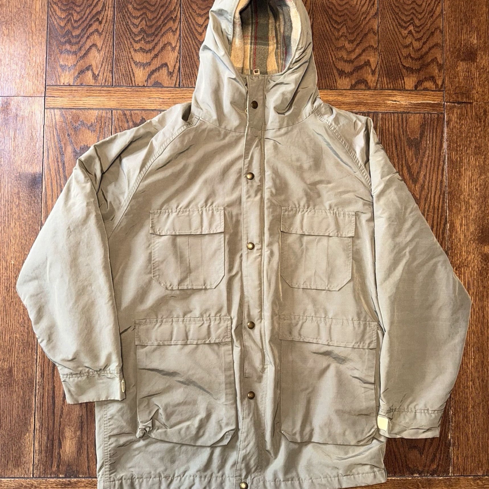 Vintage VINTAGE Woolrich Chore Field Jacket Hooded Wool Lined Zip Mens XL Green Parka 90s Outdoor USA Pattern Plaid Full Zip Button-Down Collar XLC Size US XL / EU 56 / 4 - 2 Thumbnail