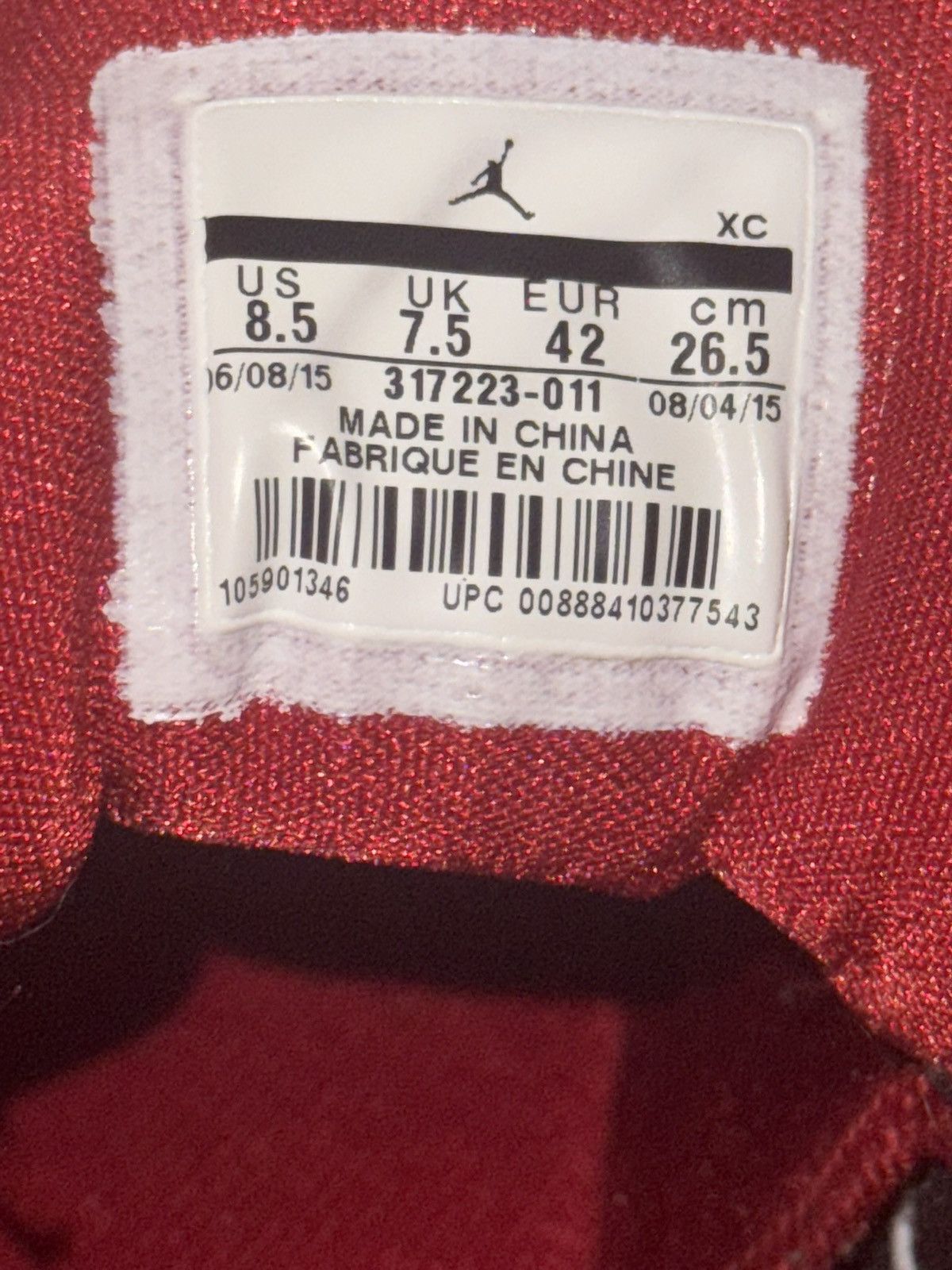 Nike Jordan Ol'School Black White Gym Red Bred Mens Sneakers, 8.5 Size US 8.5 / EU 41-42 - 7 Thumbnail